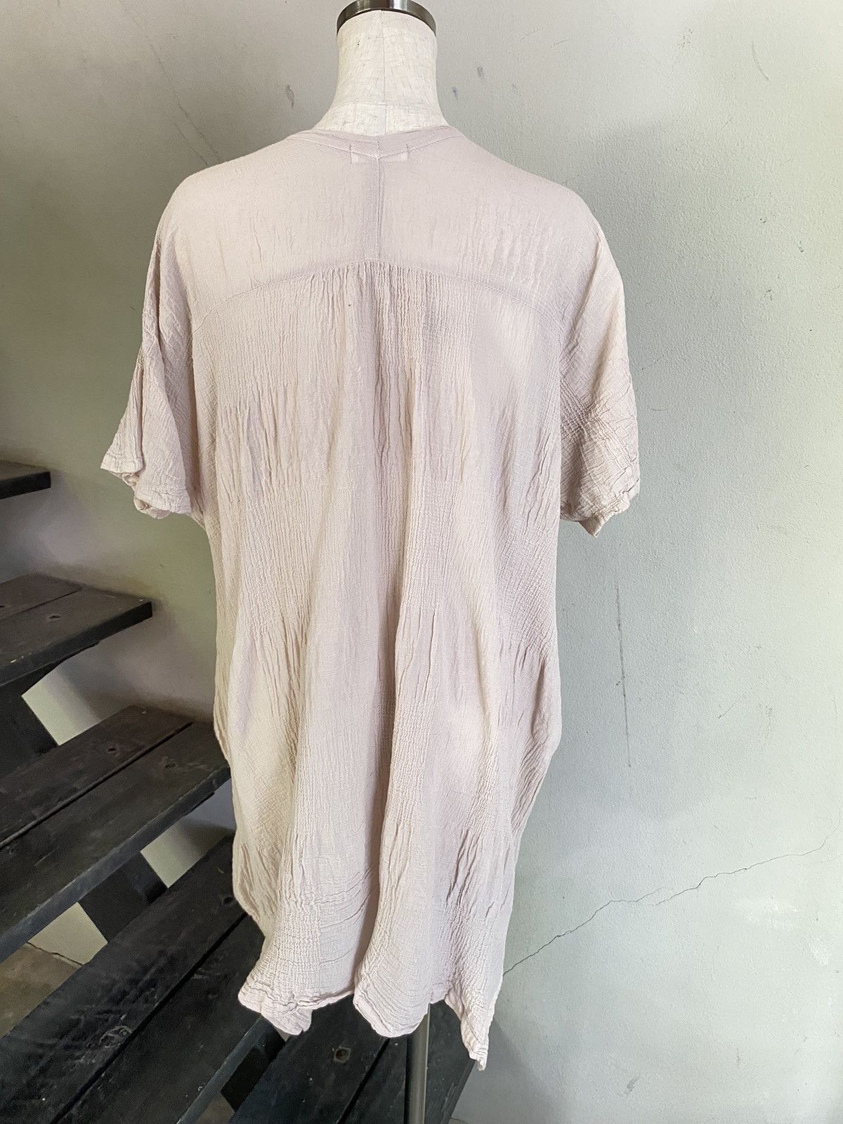 Issey Miyake Plantation Crinkled Baby Pink Tunic Size ONE SIZE - 4 Thumbnail