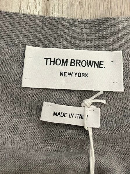 Thom Browne Thom Browne Light gray classic wool cardigan jacket 2505-N Size US L / EU 52-54 / 3 - 5 Thumbnail