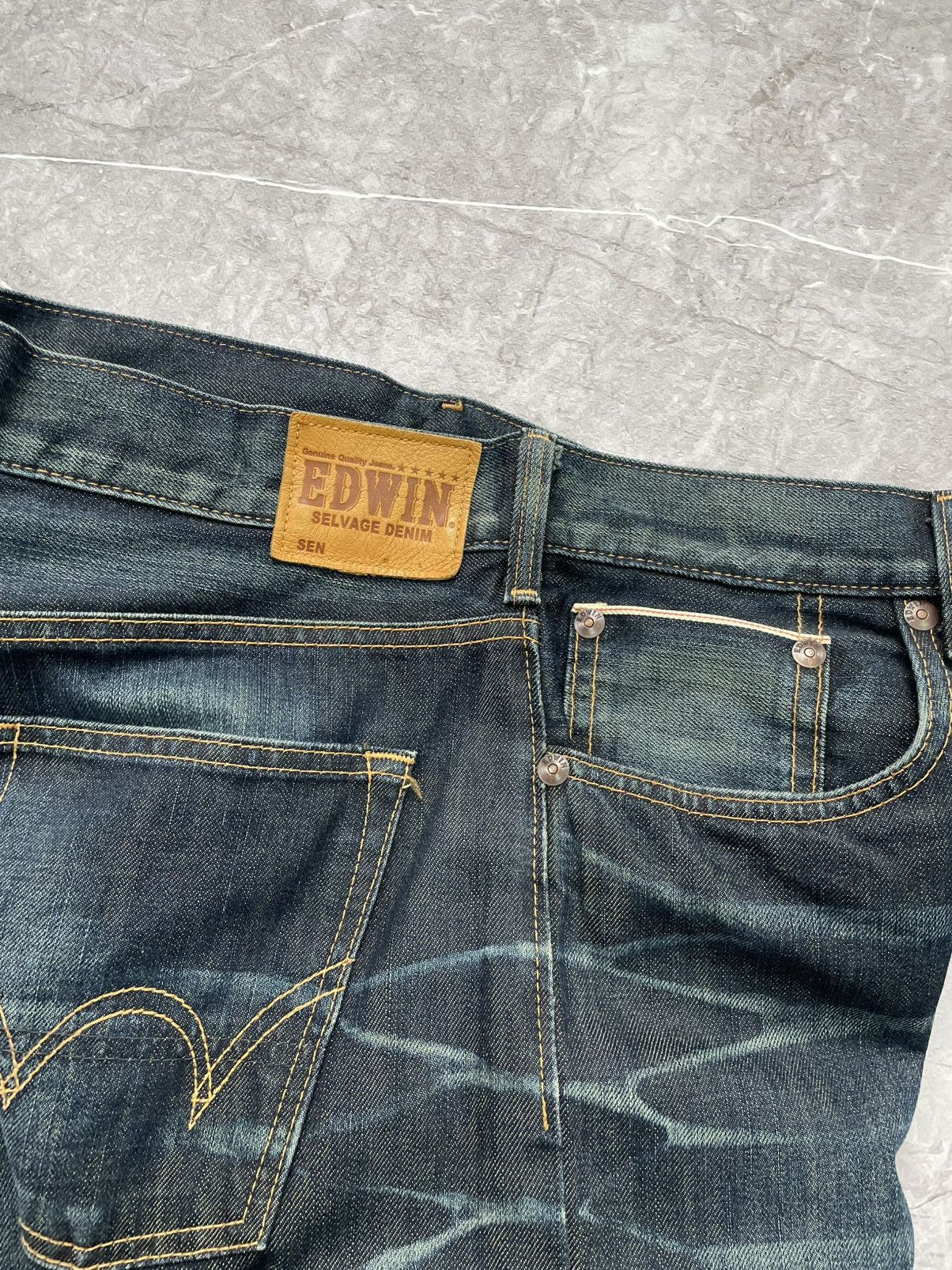 Edwin × Japanese Brand Vintage Edwin SK 505 SE Japan Flare selvage Jeans Size US 33 - 12 Thumbnail