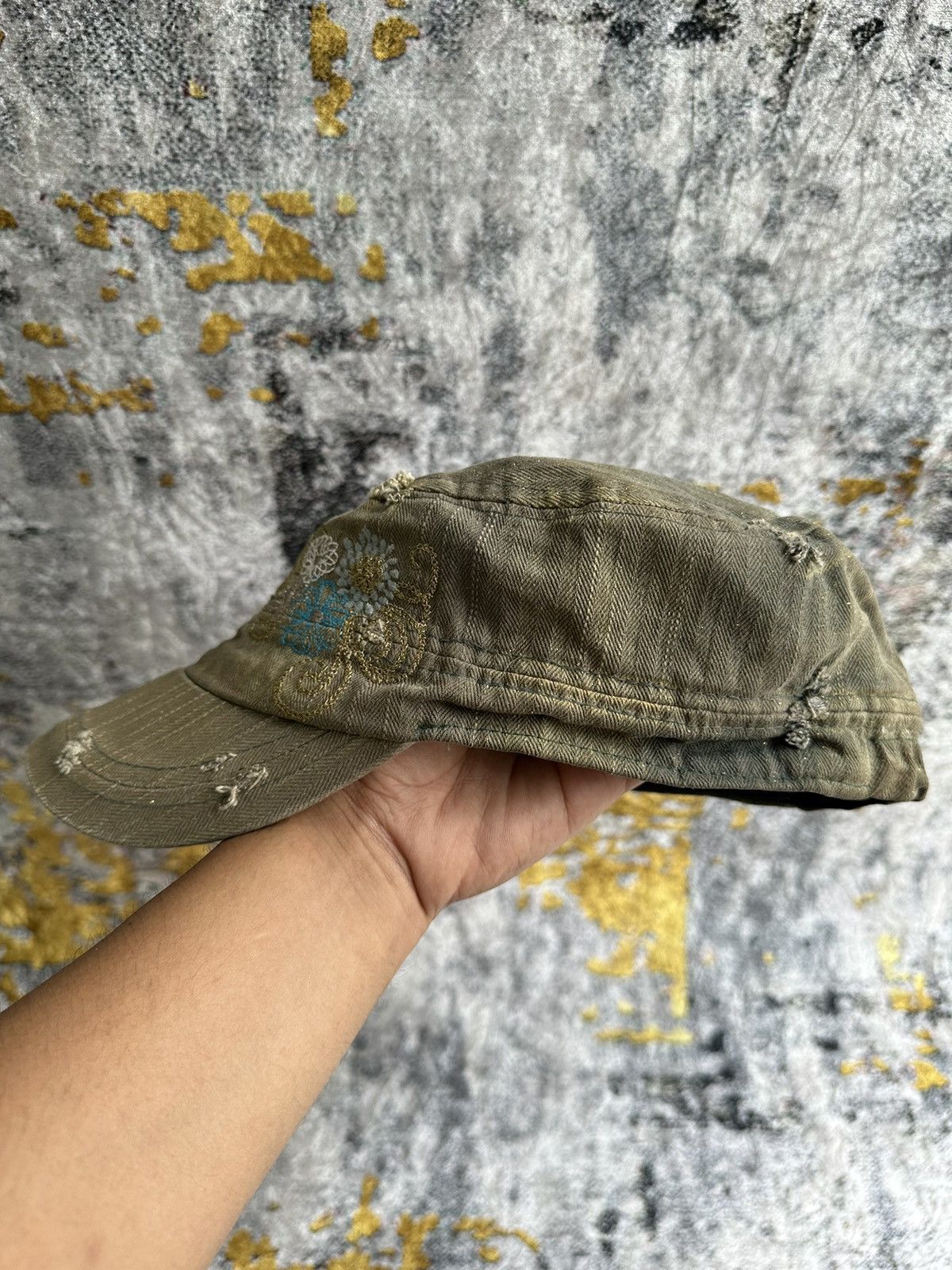 Japanese Brand VINTAGE CRAZY FADED GLITTER TRIBAL CAP PUNK STYLE Size ONE SIZE - 4 Thumbnail