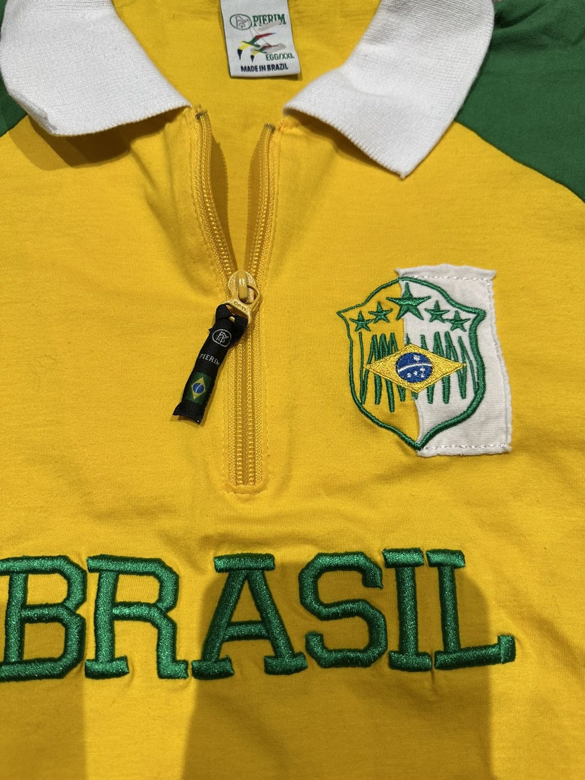 Vintage Vintage Pierim Brasil Quarter Zip Short Sleeve Polo Shirt Size US XXL / EU 58 / 5 - 2 Thumbnail