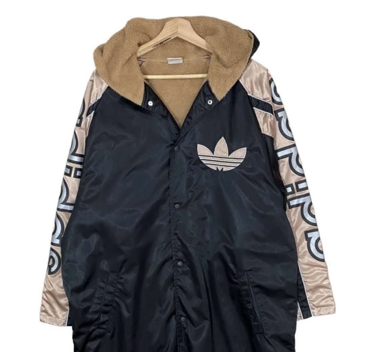 Adidas × Japanese Brand 🔥VINTAGE ADIDAS TREFOIL BIG LOGO GOLD SHERPA PARKA JACKET Size US L / EU 52-54 / 3 - 5 Thumbnail