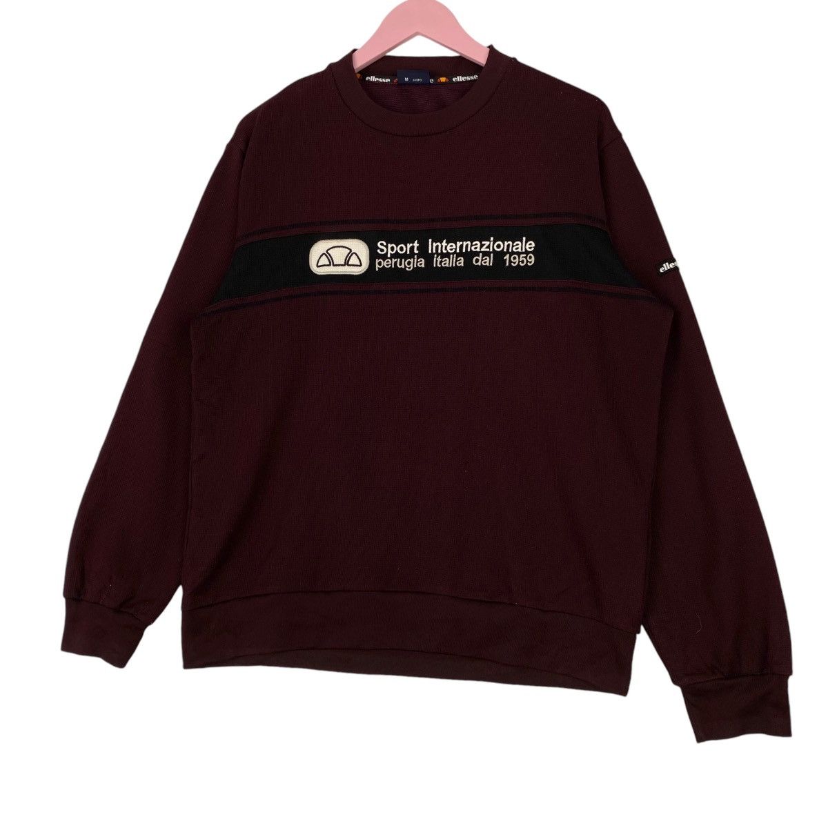 Ellesse × Vintage Vintage Ellesse Embroidered Red Brown Crewneck Sweatshirt Size US M / EU 48-50 / 2 - 2 Thumbnail