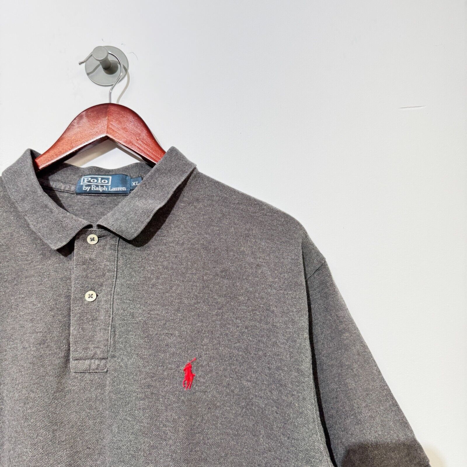 Ralph Lauren × Vintage Vintage Ralph Lauren Unisex Gray Cotton Polo Shirt Size XL Size US XL / EU 56 / 4 - 6 Thumbnail
