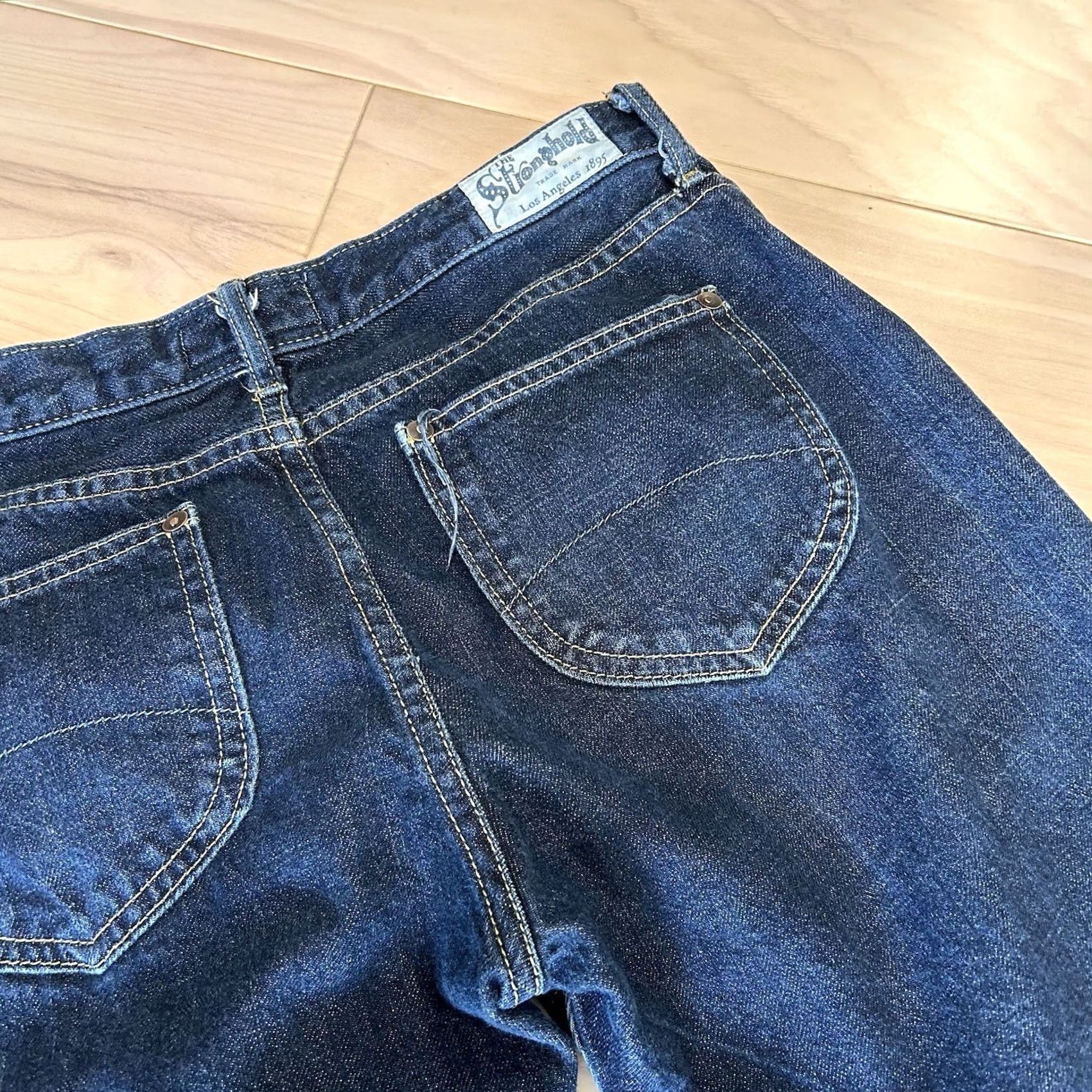 Denime VINTAGE The Stronghold Selvedge Denim Blue Jeans Slim Fit Men 29x30 Slim Blue City Fashion 5-Pocket Mens Size US 29 - 5 Thumbnail