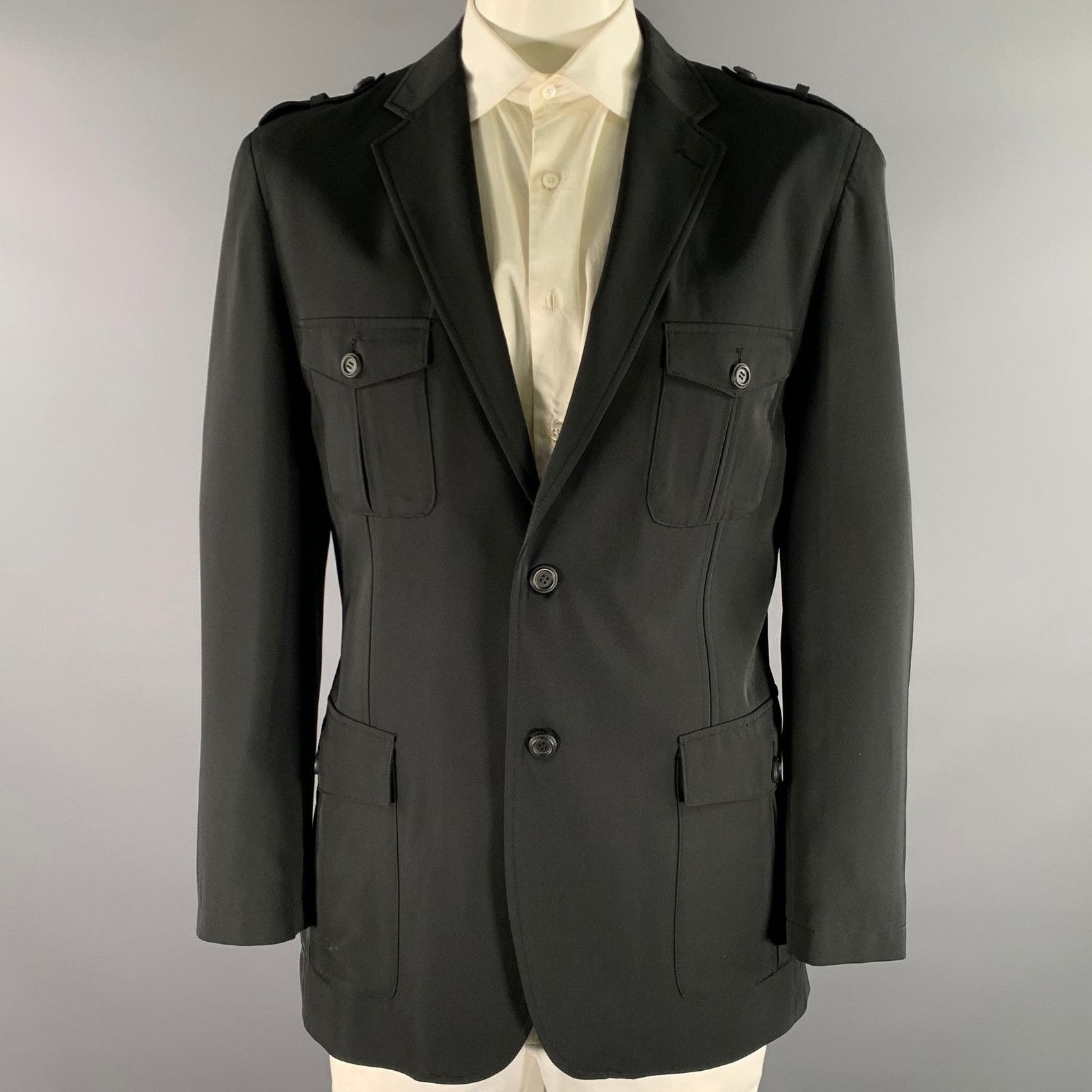 Other RED BRIDGE Size XL Black Polyester Blend Military Sport Coat Size 44R - 1 Thumbnail