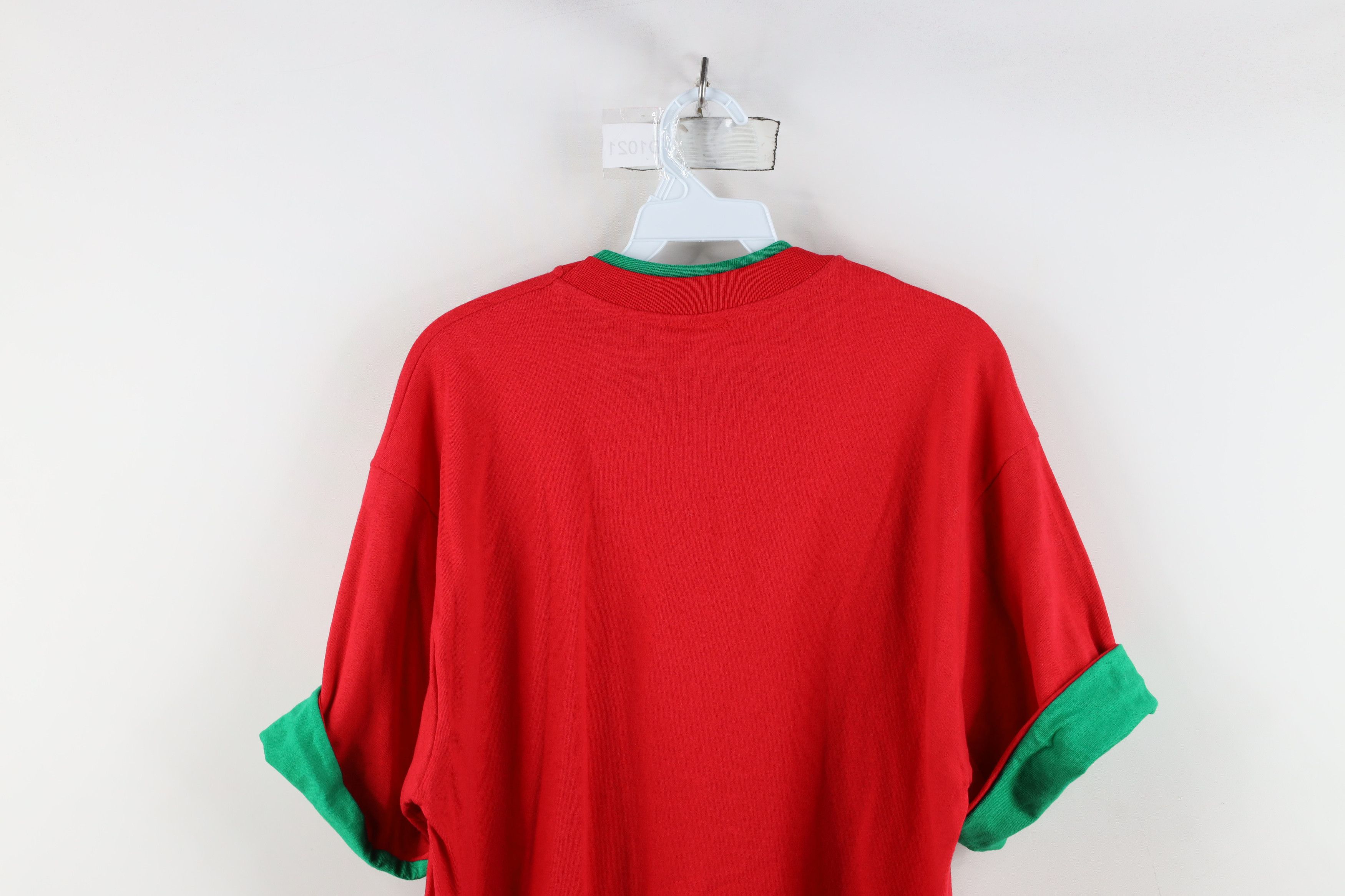 Vintage Vintage 90s Streetwear Heavy Layered T-Shirt Cotton Red USA Size US L / EU 52-54 / 3 - 11 Thumbnail