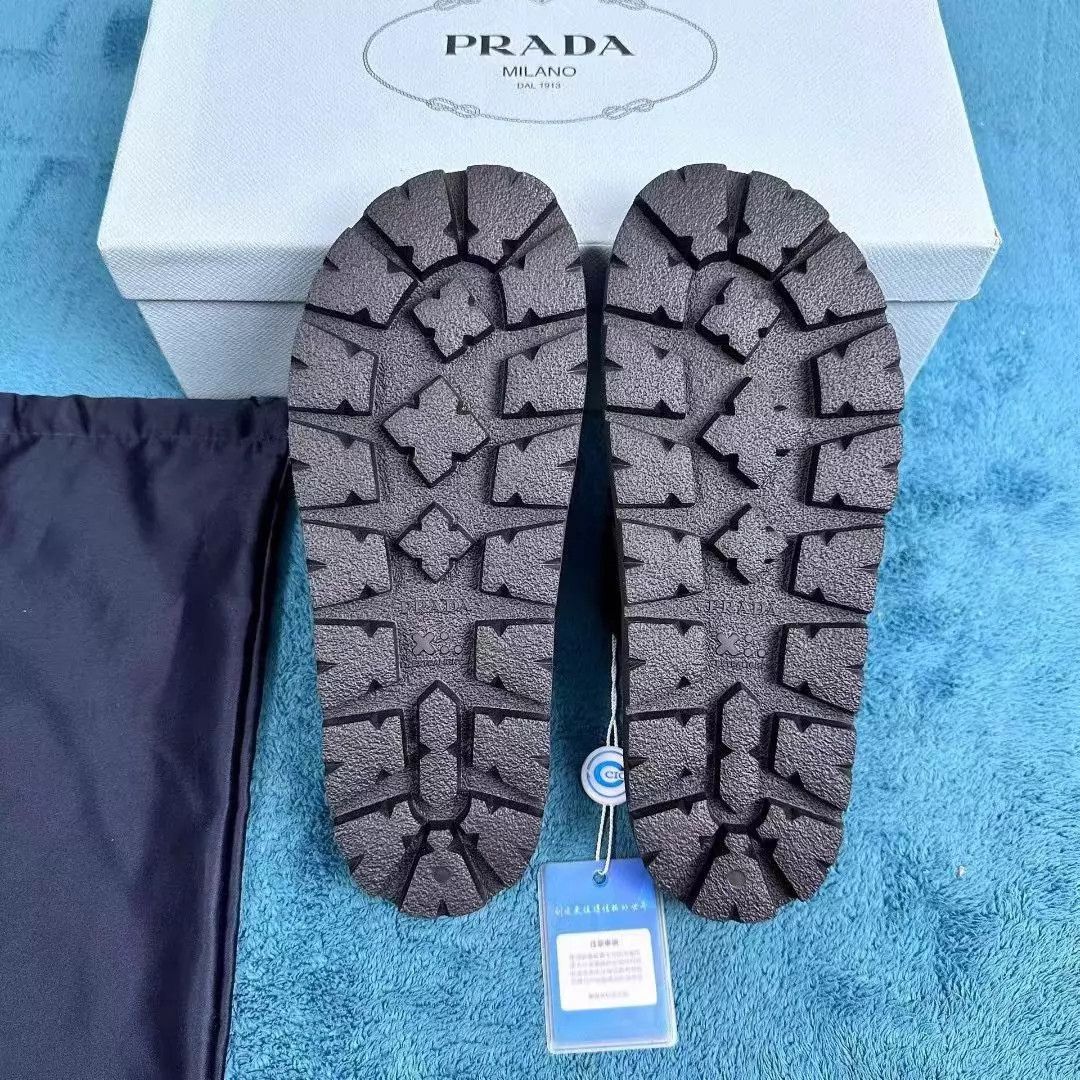 Prada Prada SS25 Women's Lambskin Velcro Slide Black 37 Size US 6.5 / IT 36.5 - 5 Thumbnail