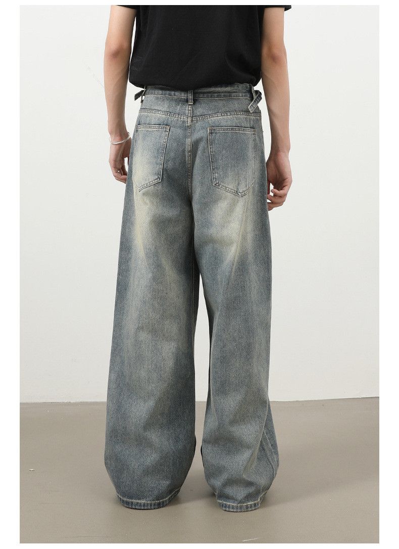 Jean Men's vintage washed distressed loose straight casual jeans Size US 32 / EU 48 - 6 Thumbnail
