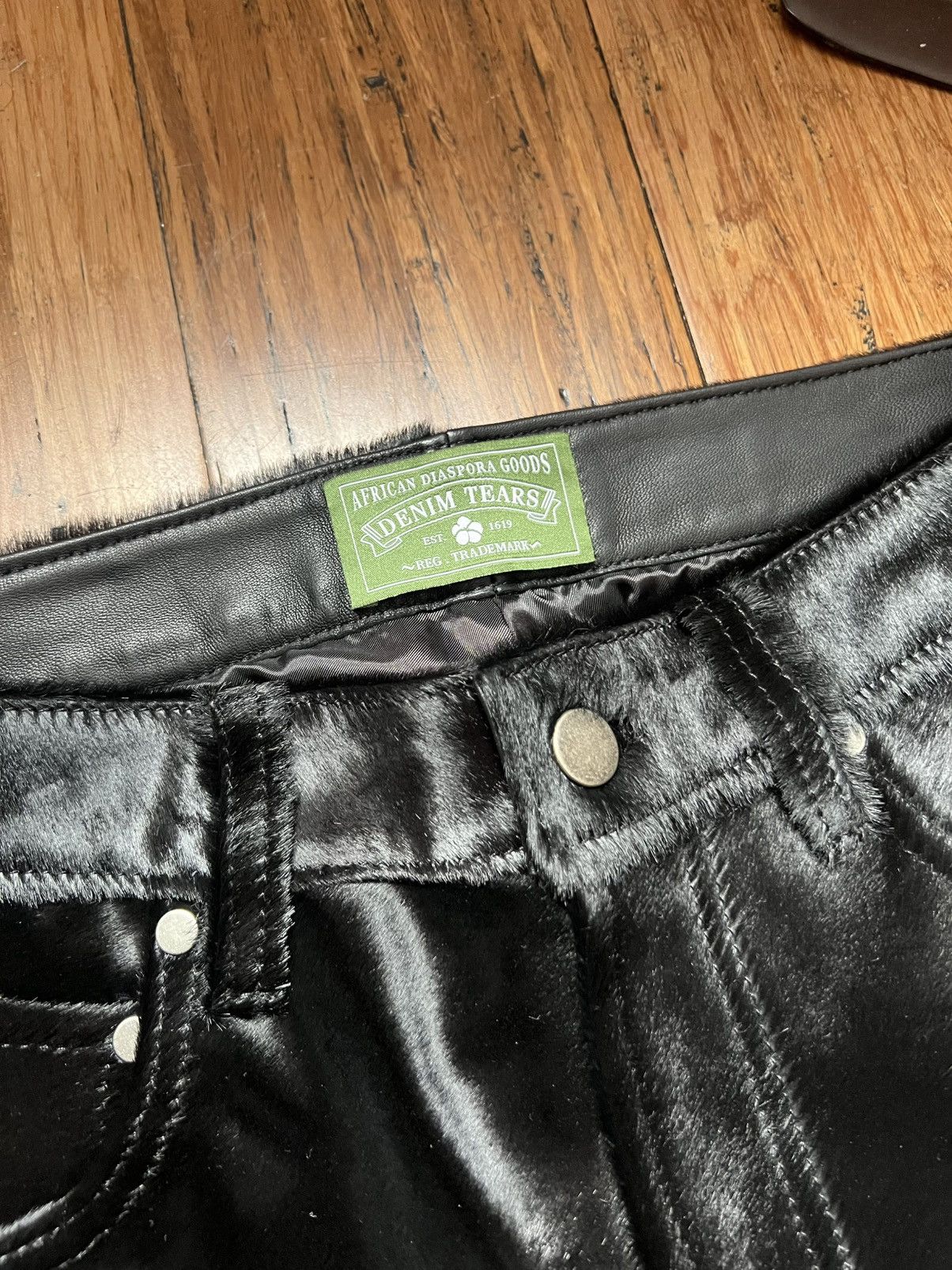 DENIM TEARS Cowhide Leather Black Pant Size US 30 / EU 46 - 3 Thumbnail