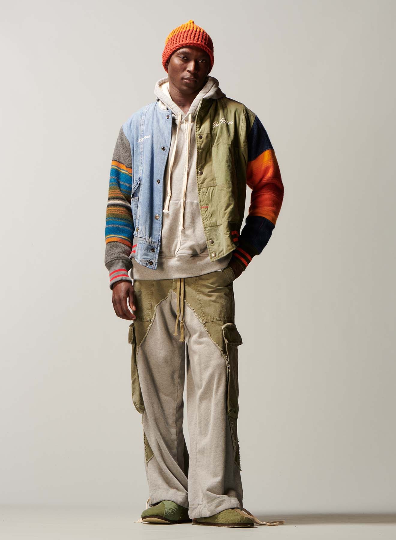 Greg Lauren Greg Lauren Army/ Heather Wide Leg Pants Size US 30 / EU 46 - 4 Thumbnail