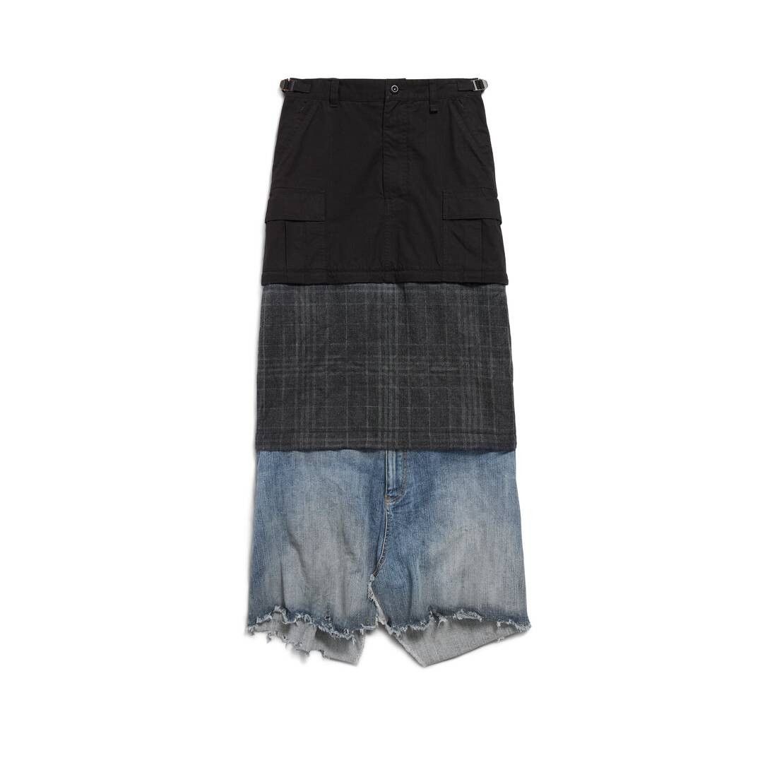 Balenciaga o1tr1nto0825 Maxi Layered Cargo Skirt in Multicolor Size 25" / US 0 / IT 36 - 1 Thumbnail