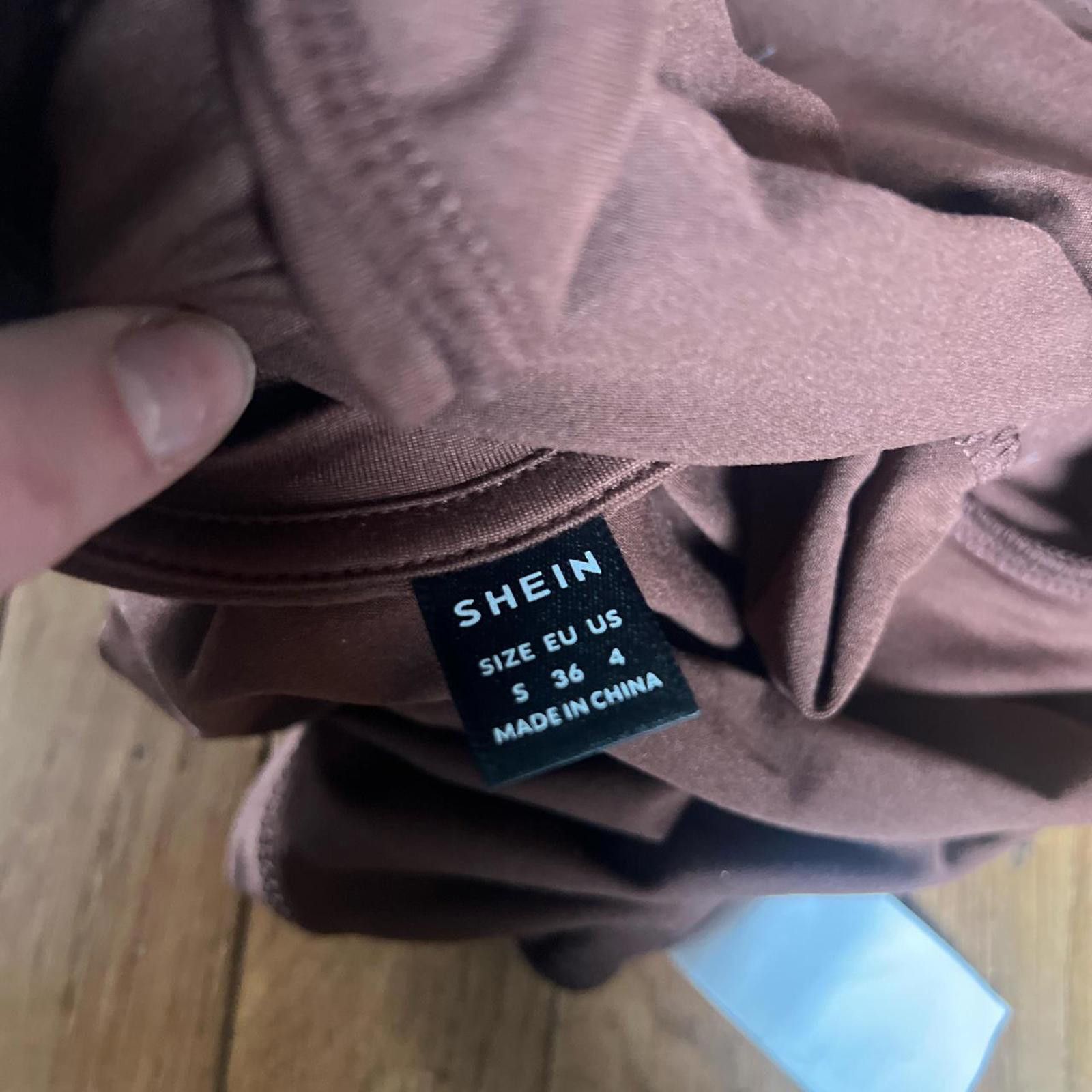 Shein Brown basic long sleeve crop top Size S / US 4 / IT 40 - 7 Thumbnail