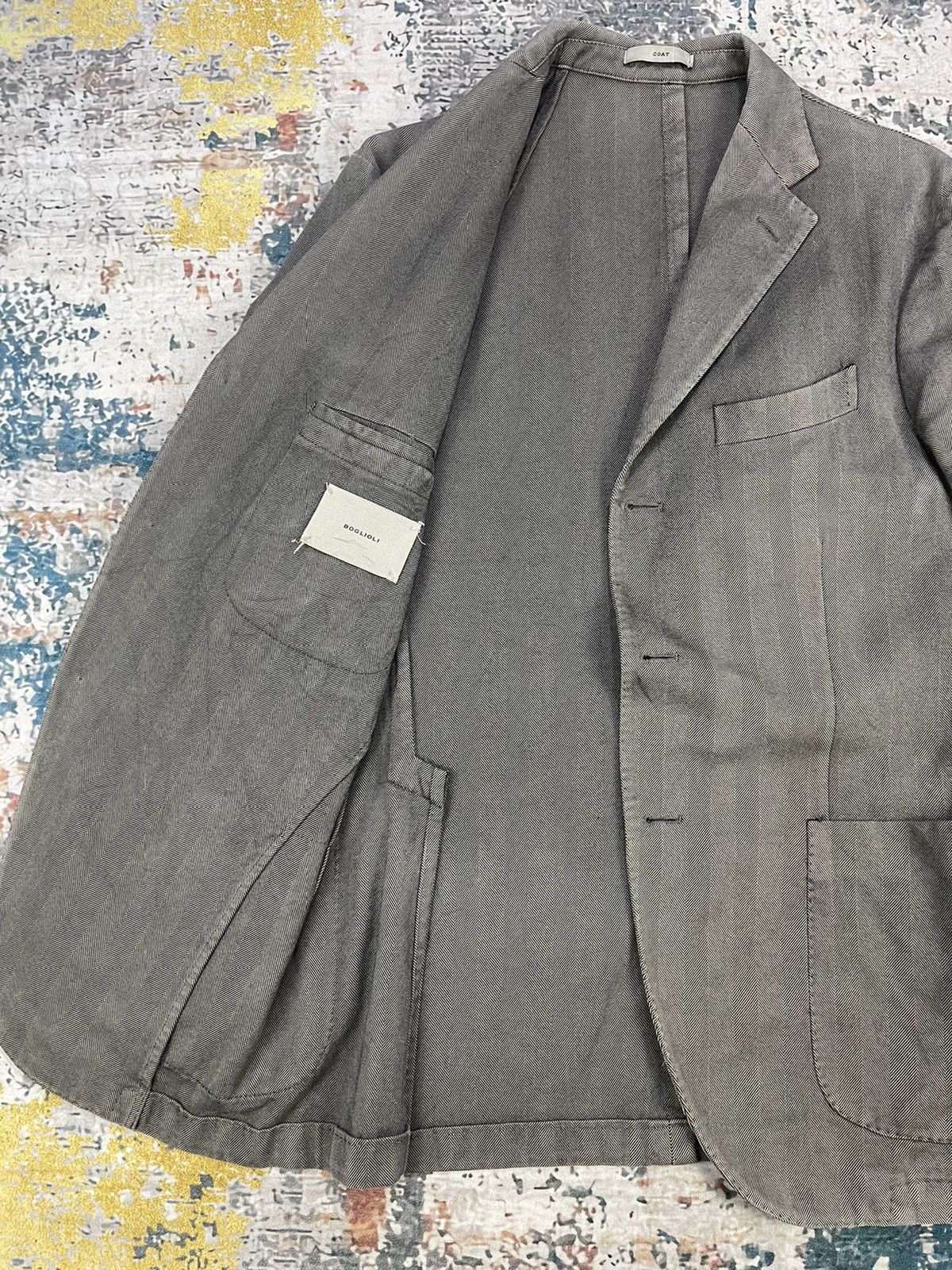 Boglioli Boglioli Herringbone R3302G Double Slit Coat Jackets Size US M / EU 48-50 / 2 - 13 Thumbnail