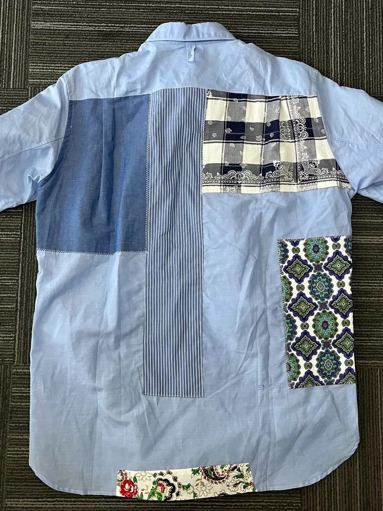 Junya Watanabe Junya Watanabe Man Patchwork Short Sleeve Shirt Size US L / EU 52-54 / 3 - 2 Thumbnail