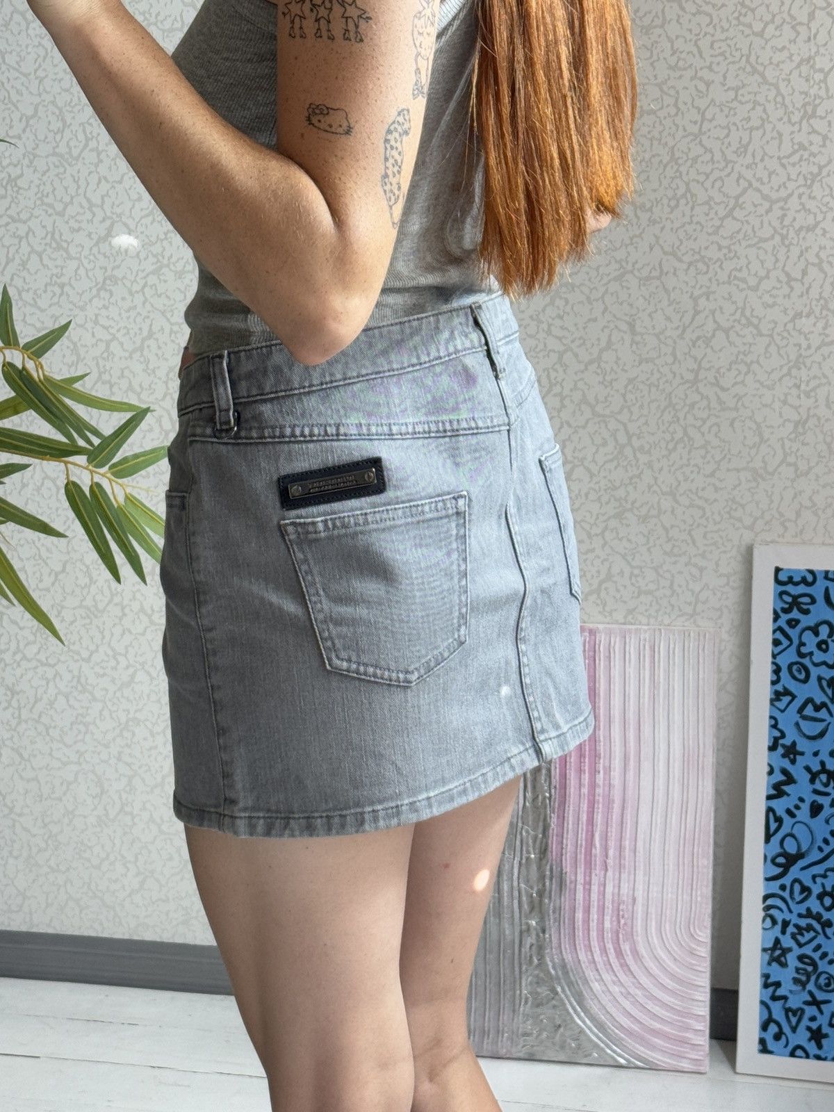 Burberry VINTAGE BURBERRY DENIM GRAY MINI SKIRT Size 30" / US 8 / IT 44 - 10 Thumbnail