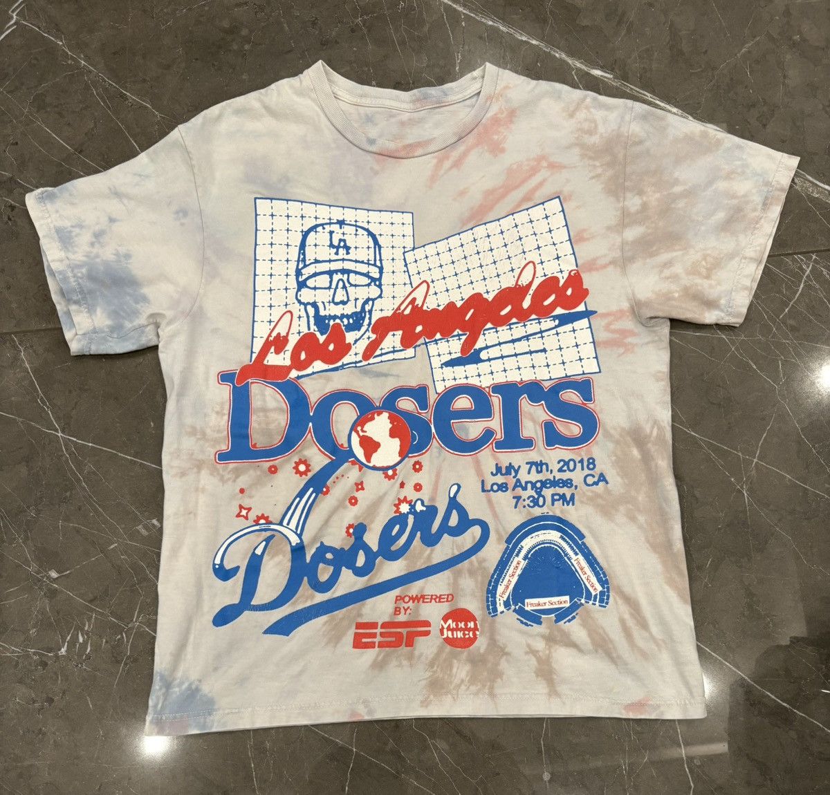 Online Ceramics Online Ceramics Dosers Los Angeles Dodgers Tie Dye T Shirt Size US M / EU 48-50 / 2 - 1 Thumbnail