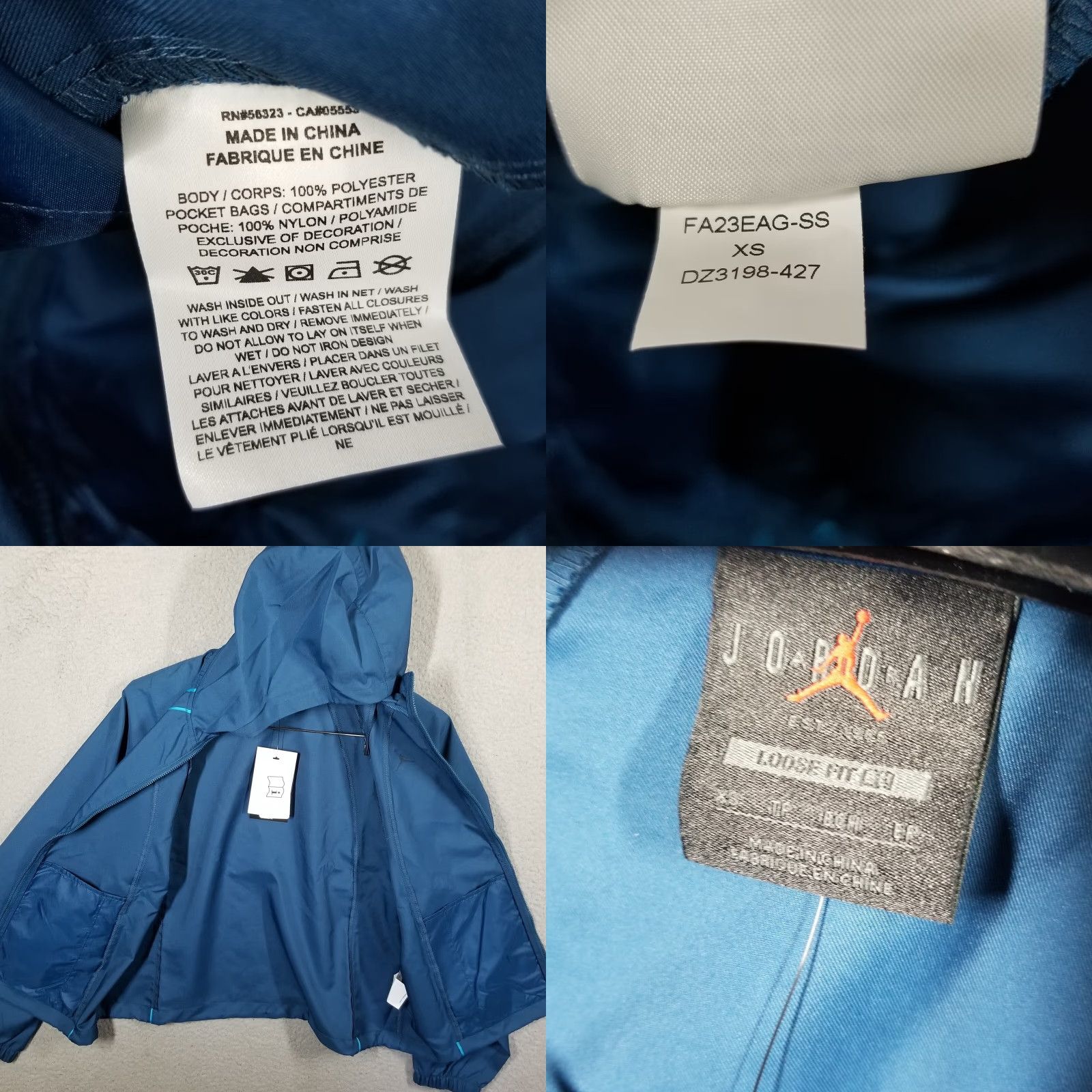 Nike VINTAGE Nike Jordan Woven Jacket Women's XS Blue Activewear Track Jacket Size XS / US 0-2 / IT 36-38 - 8 Thumbnail