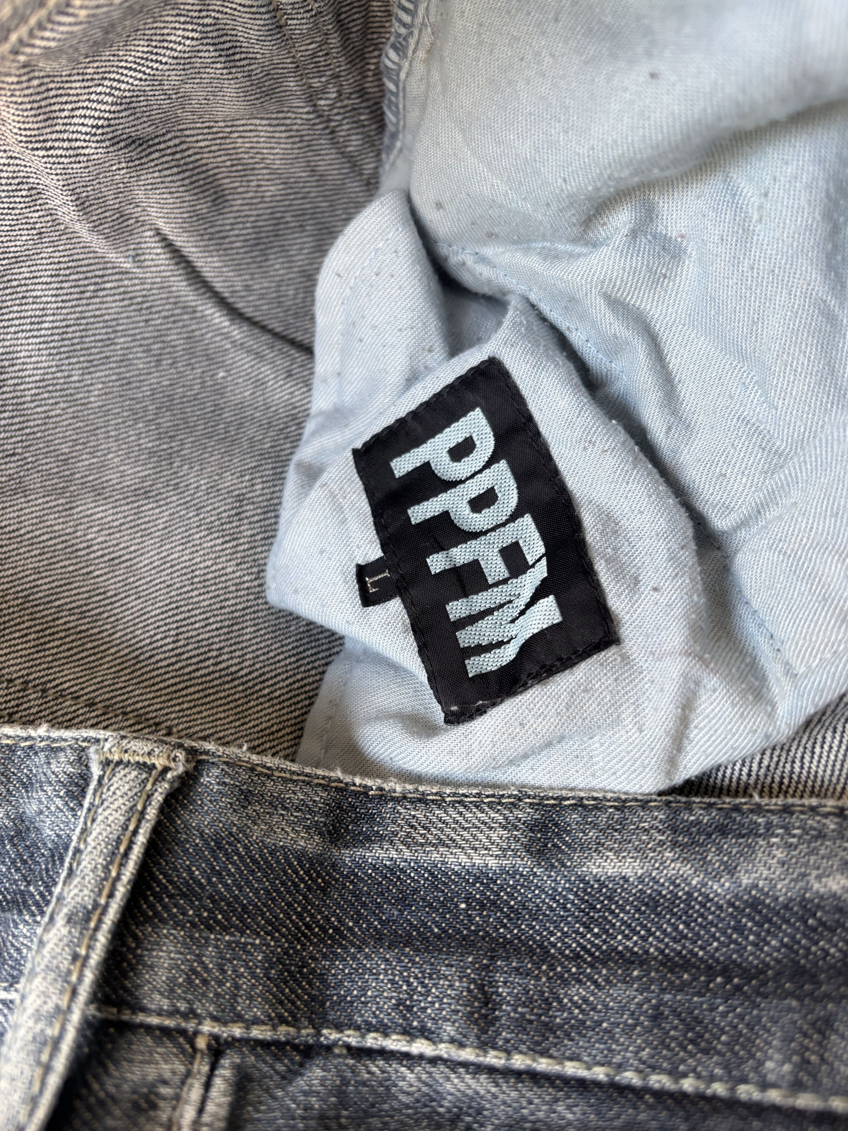If Six Was Nine PPFM Double Waist Distressed Denim Jean Size US 33 - 14 Thumbnail