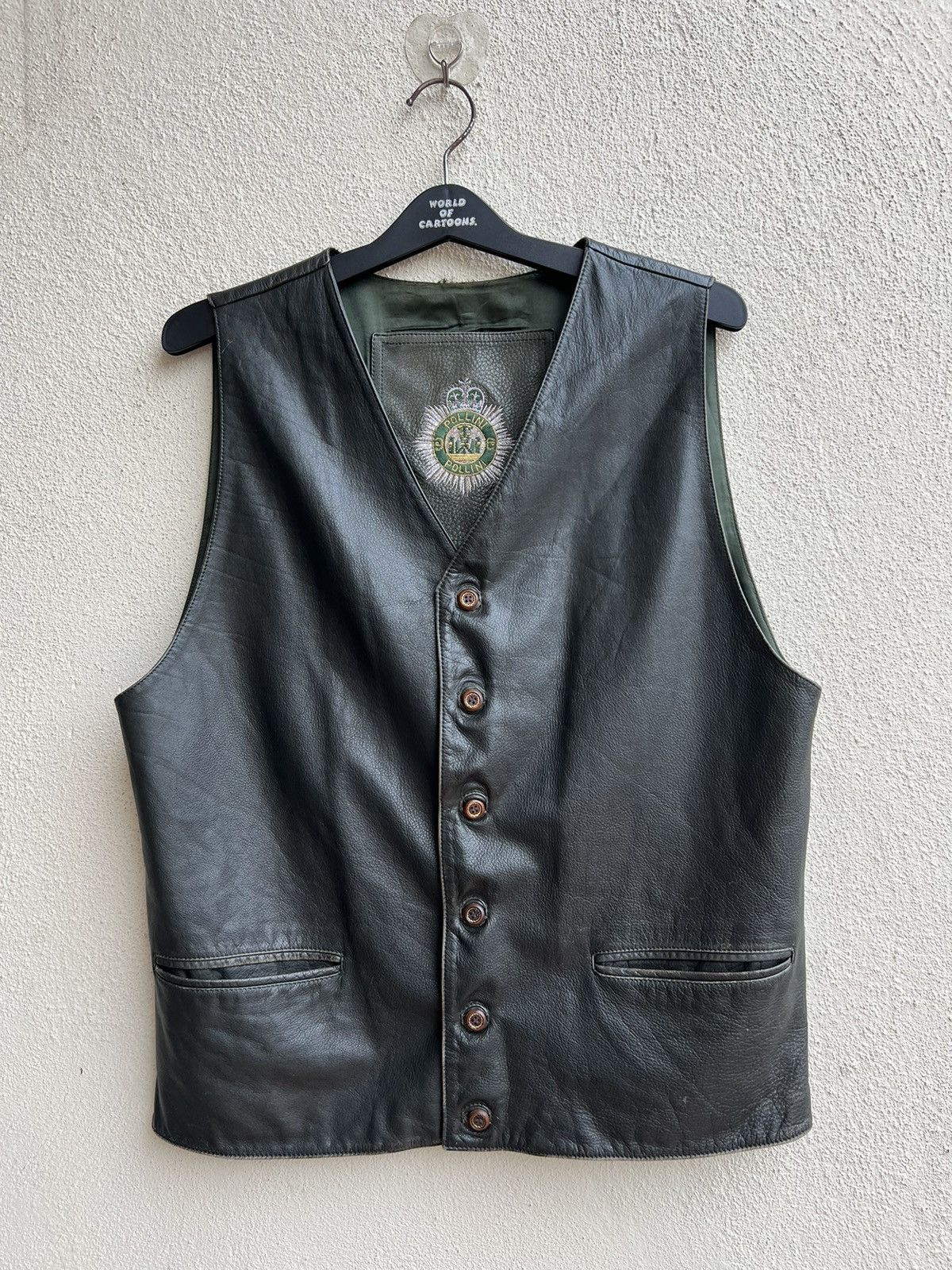 Leather Vintage Pollini Patina Leather Vest Size US L / EU 52-54 / 3 - 22 Thumbnail
