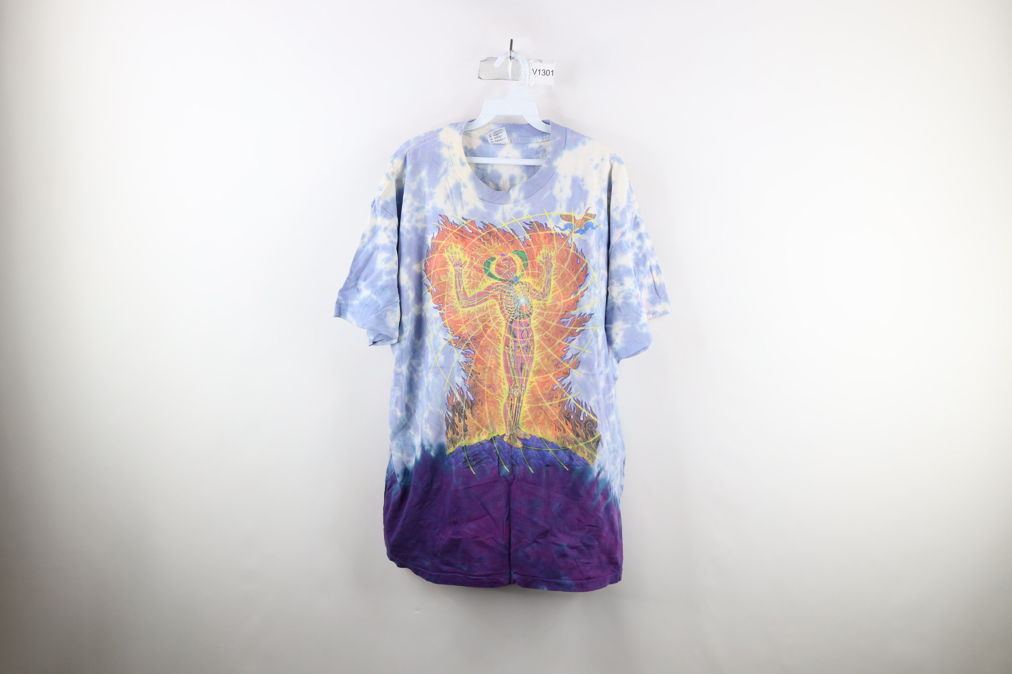 image of Vintage 90's Grey Art Tie Dye Acid Wash T-Shirt Cotton Usa, Men's (Size XL)