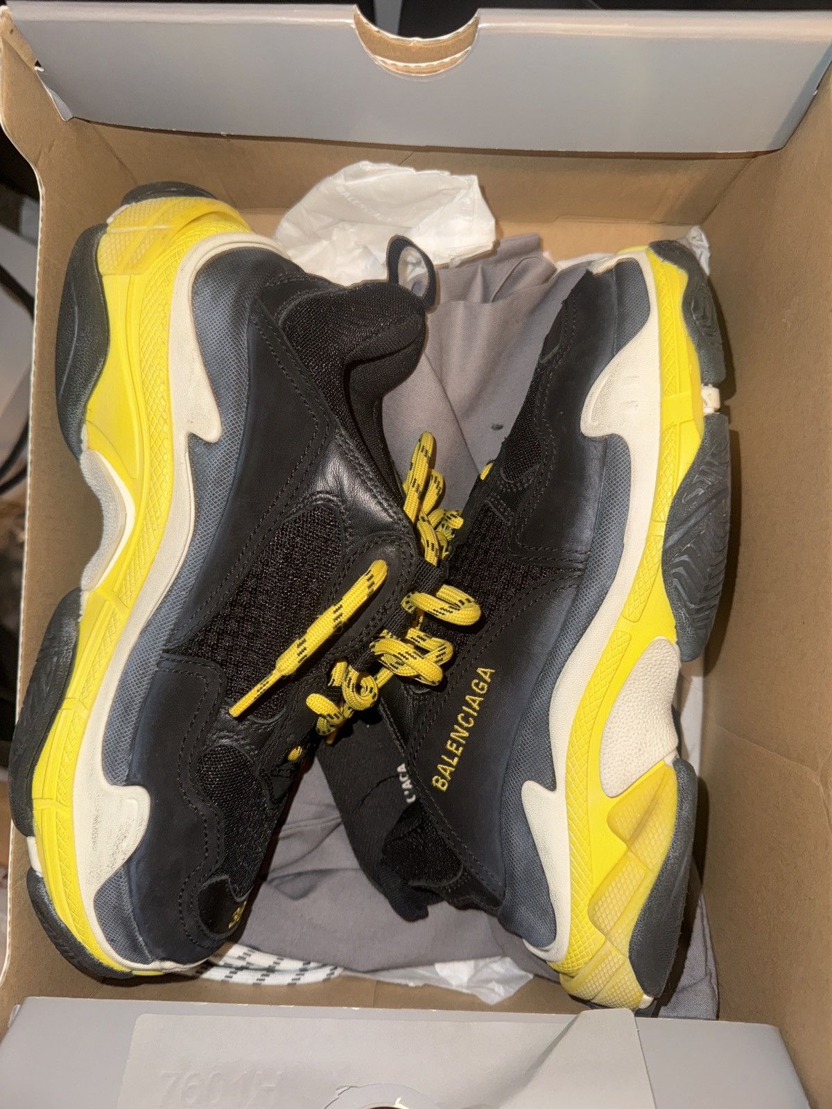 Balenciaga Black and Yellow Balenciaga Triple S Size US 8 / EU 41 - 7 Thumbnail