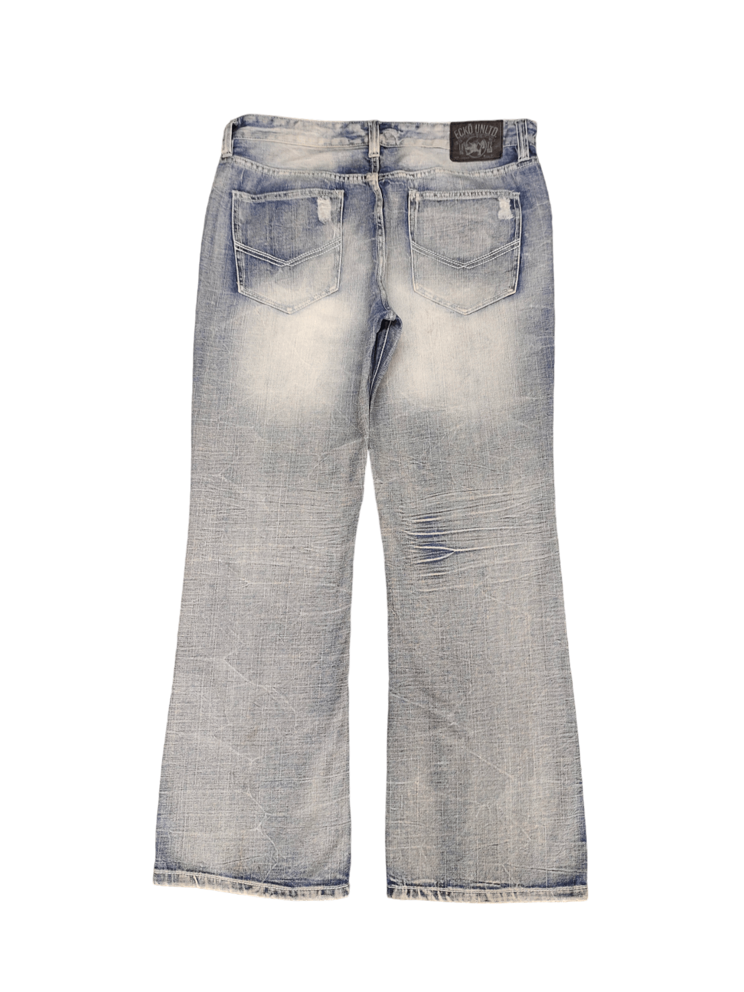 Ecko Unltd Light Wash Denim Bootcut Flare Baggy Jeans