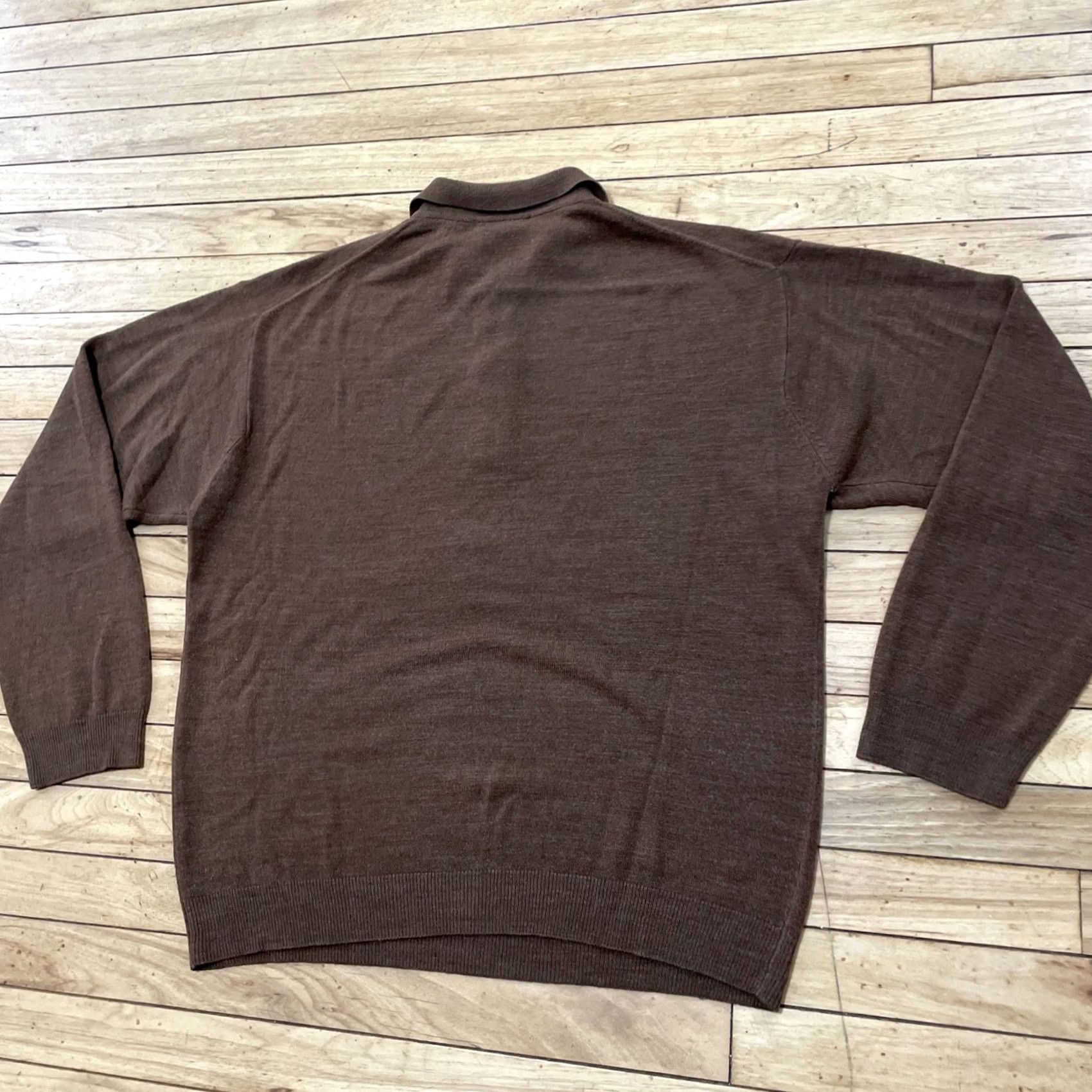 Vintage VINTAGE Maurice Sasson Kikit Polo Sweater XL Green Mens Pullover Knit Solid 90s Preppy Academia City College Classic Dad Fashion Size US XL / EU 56 / 4 - 2 Thumbnail