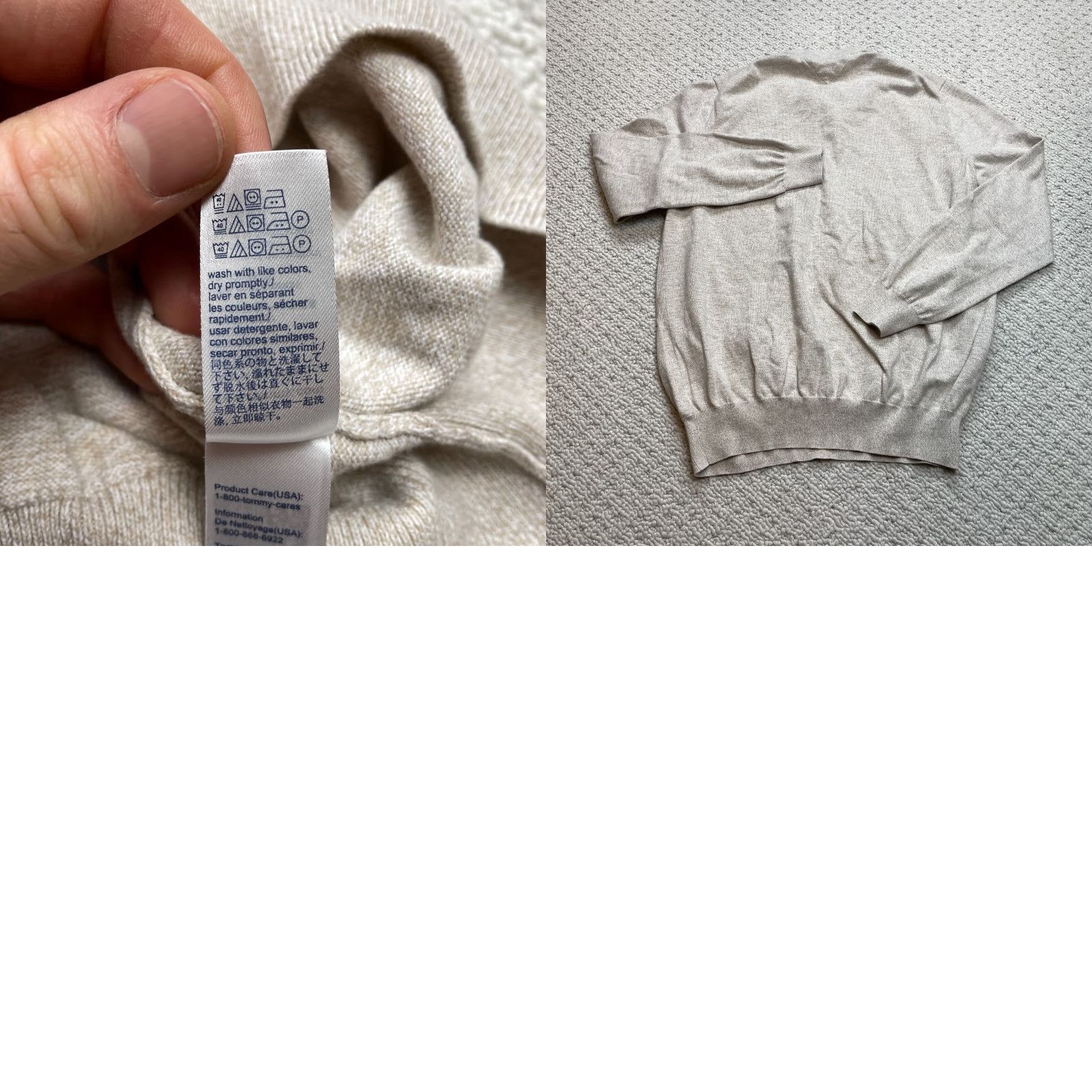 Tommy Hilfiger Tommy Hilfiger Premium Cotton Sweater XL Beige Pullover Logo Soft Crew Mens Size US XL / EU 56 / 4 - 8 Thumbnail