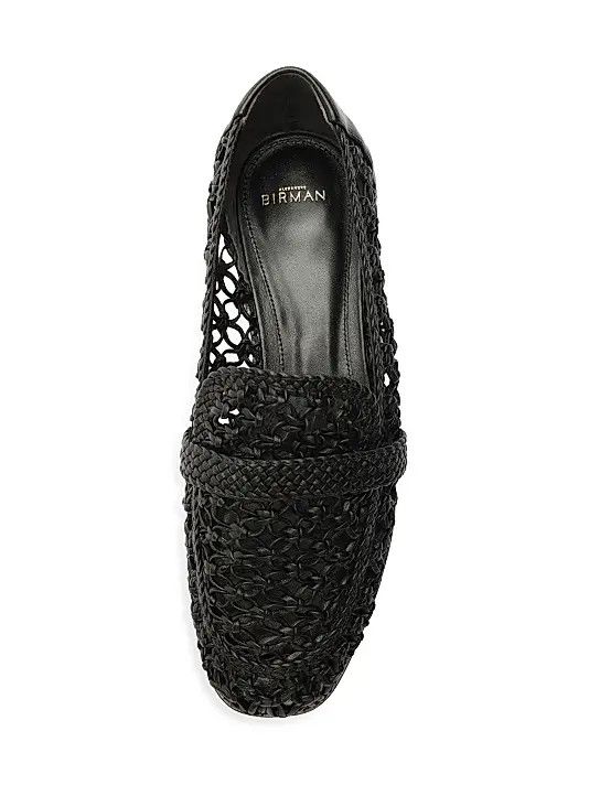 Alexandre Birman os11x1225 Jane Tresse Woven Leather Loafers in Black Size US 7 / IT 37 - 8 Thumbnail