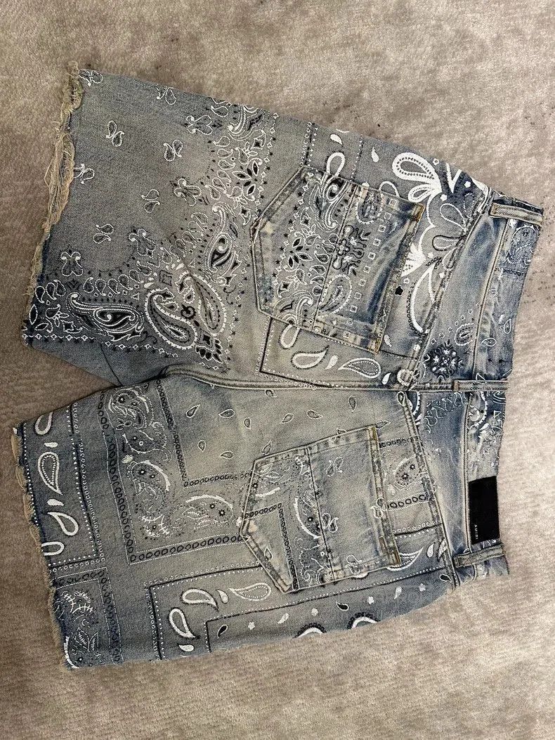 Amiri Amiri Blue Distressed Denim Shorts. Size US 32 / EU 48 - 2 Thumbnail