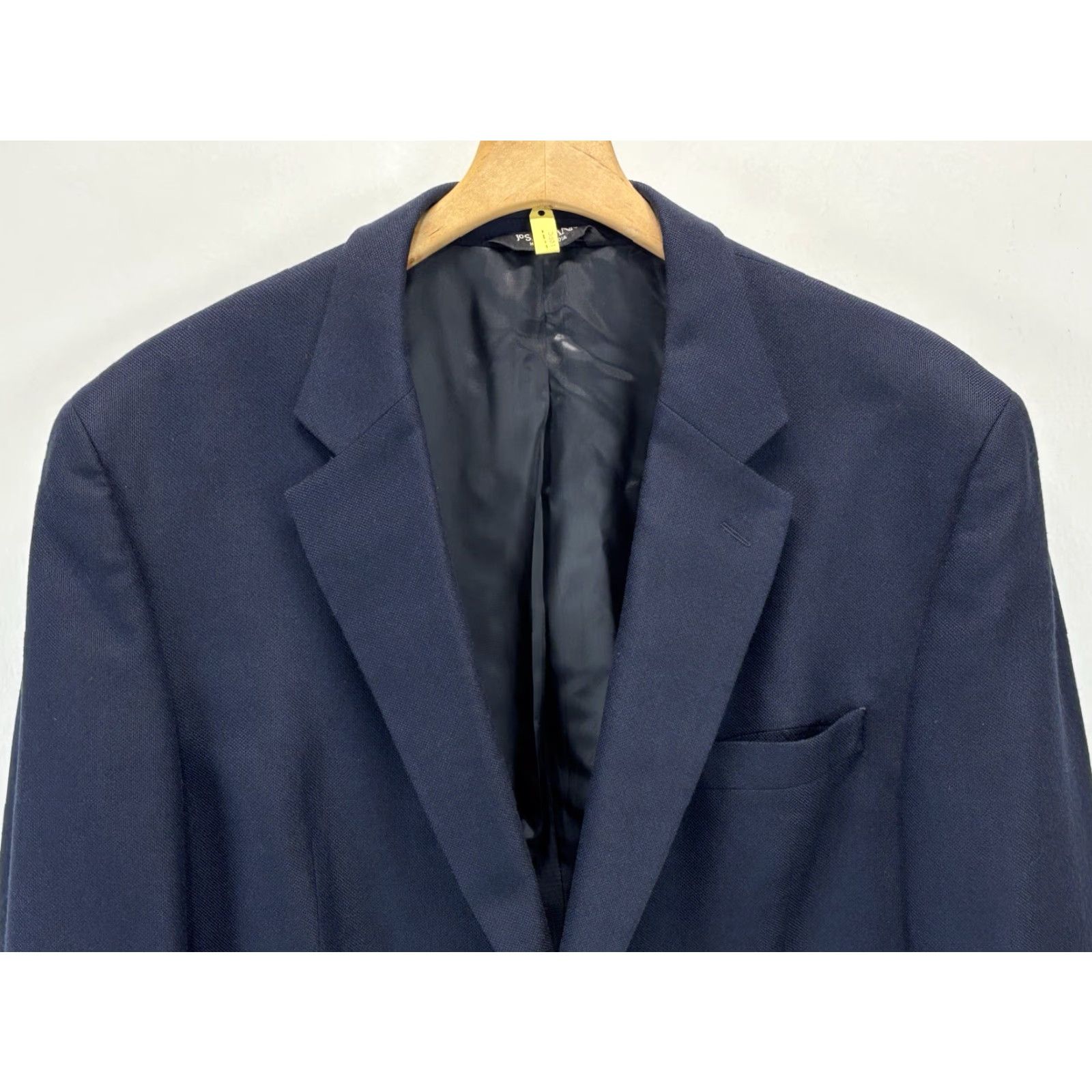 Jos. A. Bank Jos A Bank Blazer Sport Coat 46L Mens Navy Wool Bamboo Blend Classic Career Soft Solid Long Blazer Mens Size 46R - 2 Thumbnail