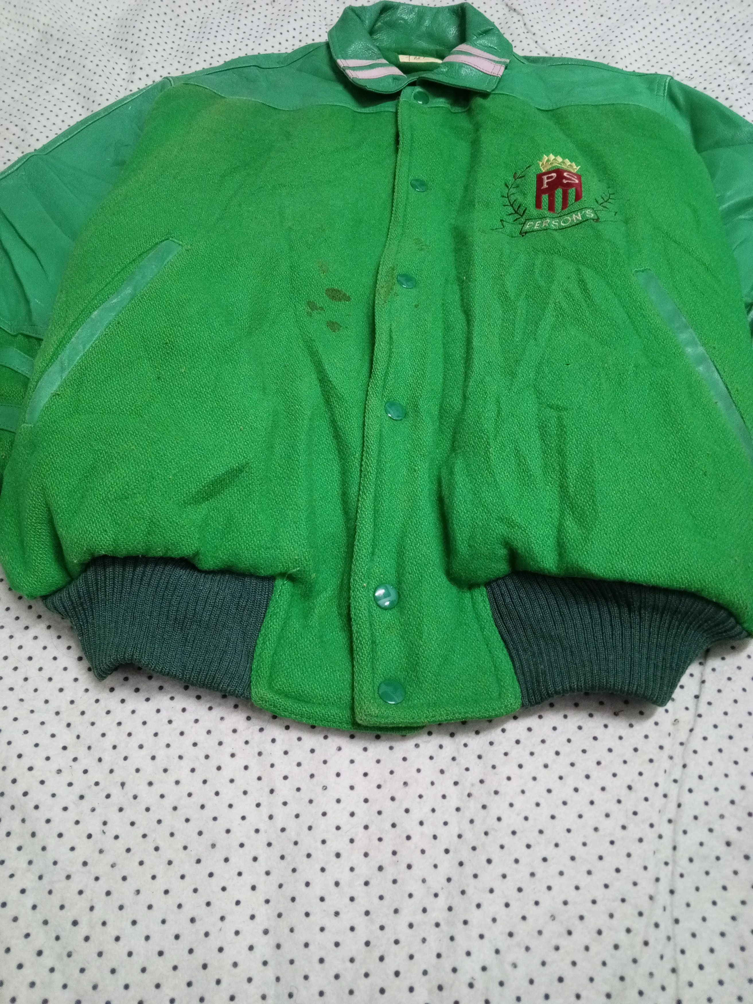 PERSON'S PERSONS Vintage Leather Sleeve Flag Spell Out Vrsity Jacket Size US XL / EU 56 / 4 - 10 Thumbnail