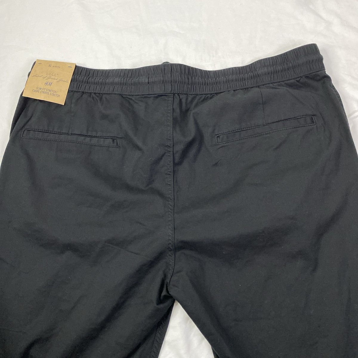 L.O.G.G. H&M L.O.G.G. Slim Stretch Jogger Pants Mens Black XL NWT Size US 39 - 4 Thumbnail