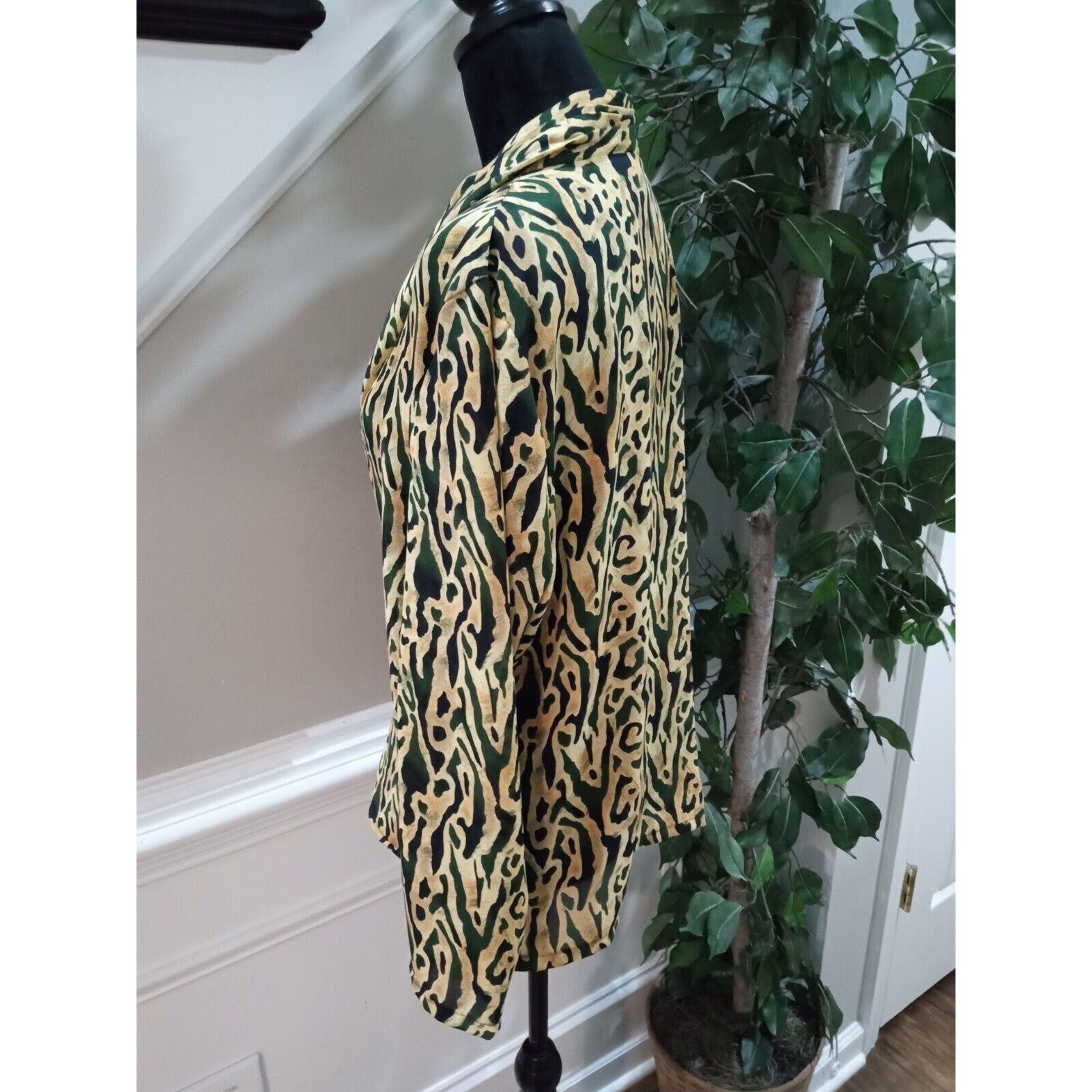 Other Vintage Lauren Lee Leopard Print Button Front Top 2X Size XXL / US 16-18 / IT 52-54 - 6 Thumbnail