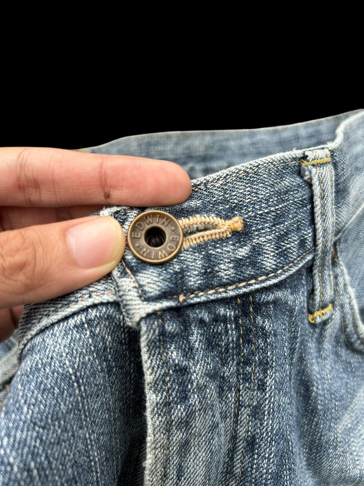 Japanese Brand × Kapital × Vintage Edwin Selvedge Distressed Japanese Denim Jeans Size US 34 / EU 50 - 3 Thumbnail