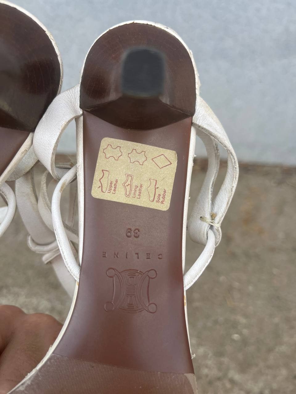 Celine Vintage Celine Leather Faded Sandals Heels Size US 9 / IT 39 - 11 Thumbnail