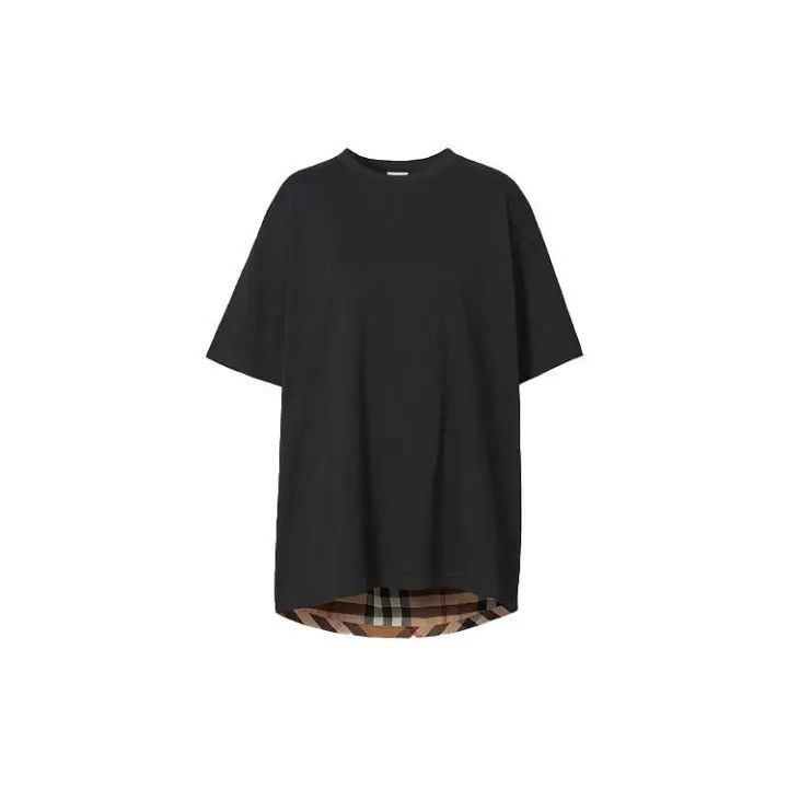 Burberry Burberry FW21 Black Check Cotton T-Shirt 0079 Size XS / US 0-2 / IT 36-38 - 1 Thumbnail