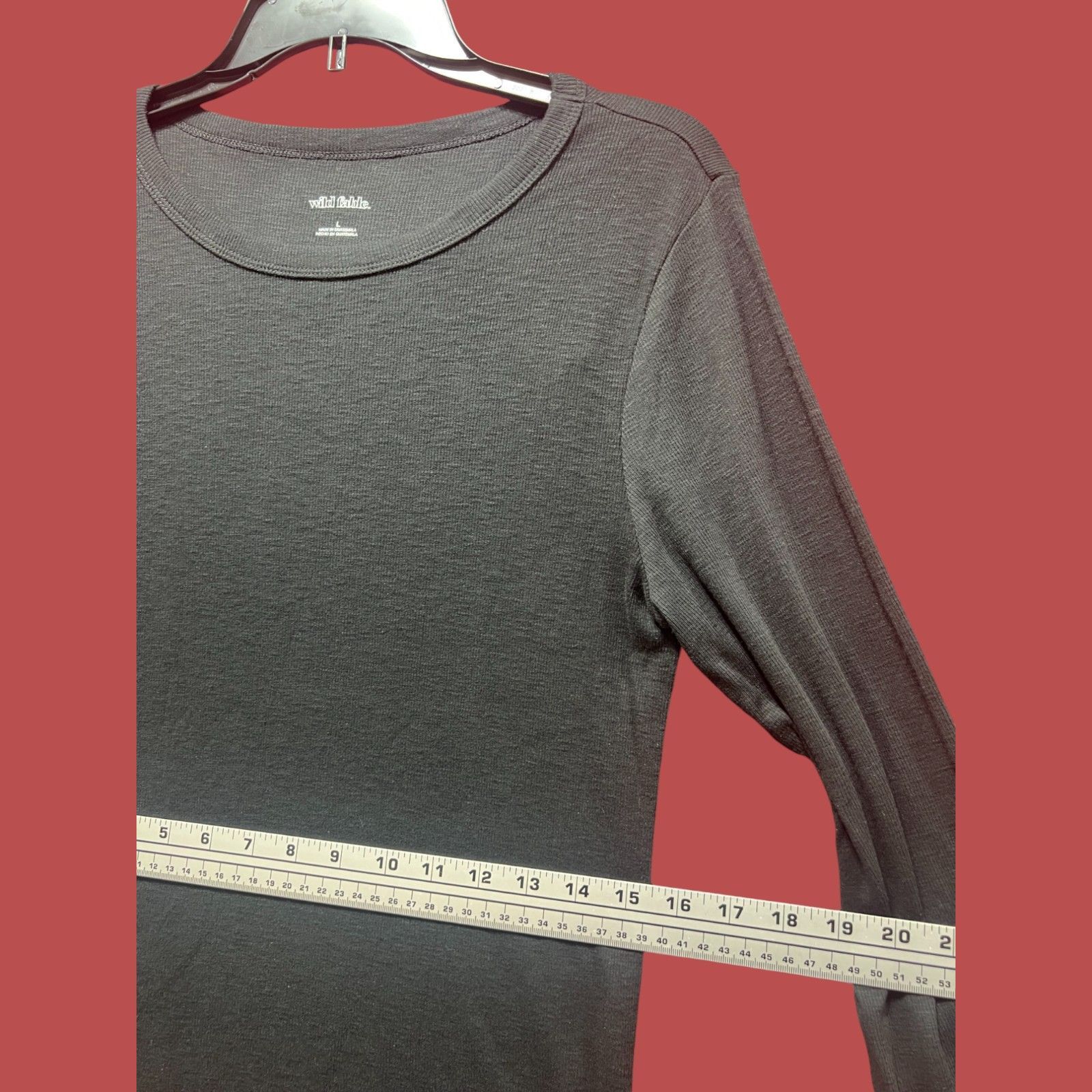 Other Wild Fable - Women's Long Sleeve Crew Neck T-Shirt - Black - Size L / US 10 / IT 46 - 4 Thumbnail