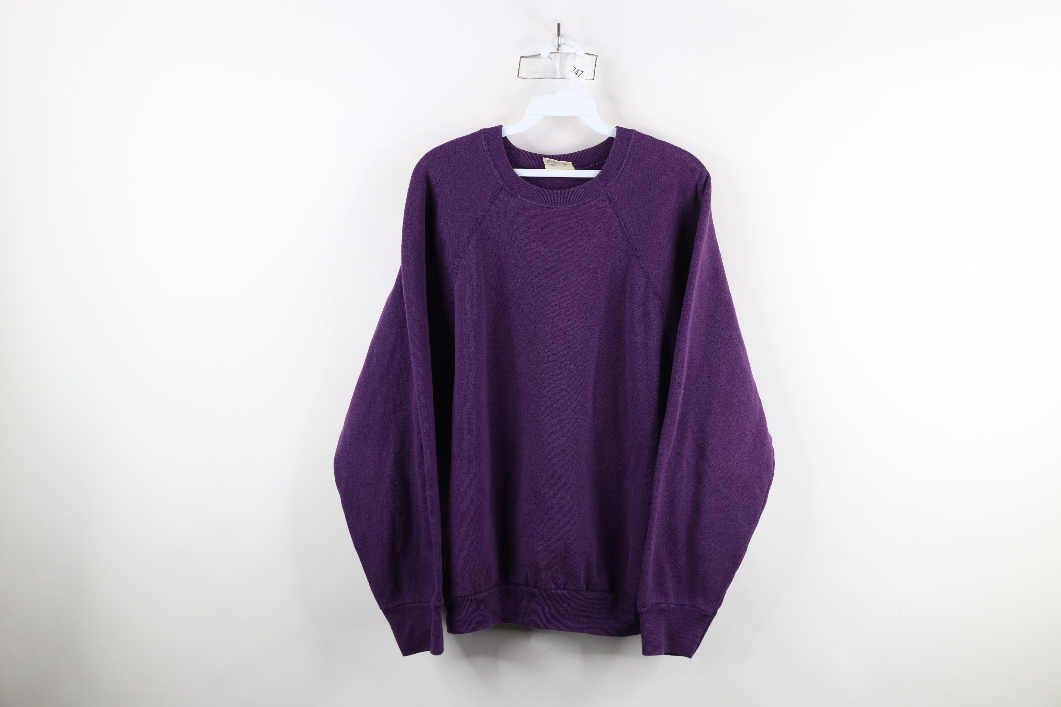 Vintage Vintage 90s Streetwear Blank Raglan Crewneck Sweatshirt USA Size L / US 10 / IT 46 - 1 Thumbnail