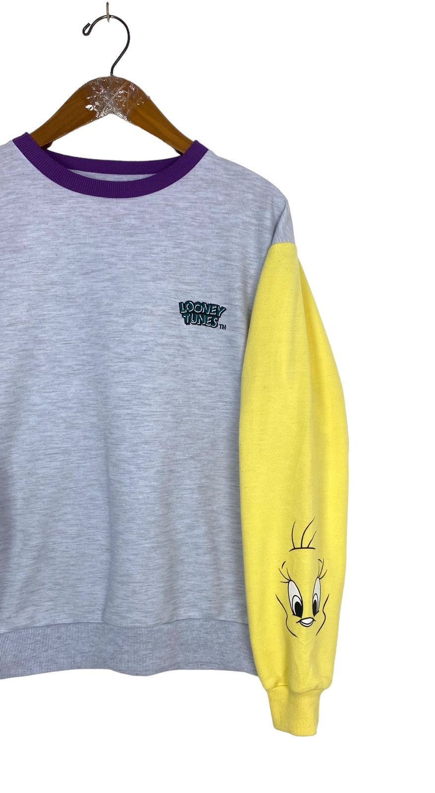 Warner Bros Rare‼️ Looney Tunes Colour Block Sweatshirt Size US S / EU 44-46 / 1 - 3 Thumbnail