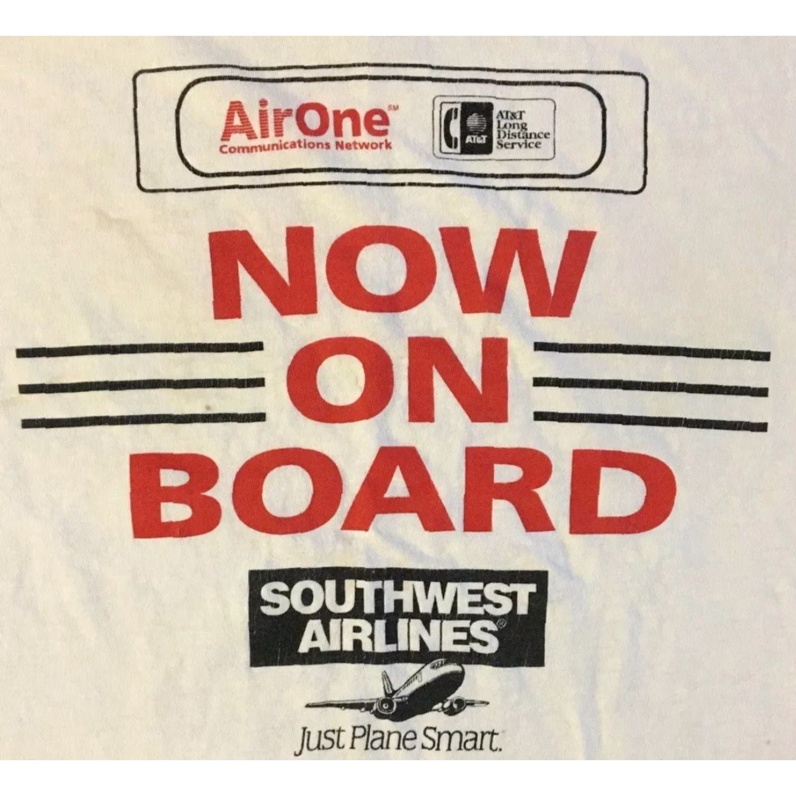Vintage VINTAGE AT&T Southwest Airlines Distressed Faded Shirt M White Graphic Tee 80s Grunge Planes Humor 90s Unsleeved? Size US M / EU 48-50 / 2 - 3 Thumbnail