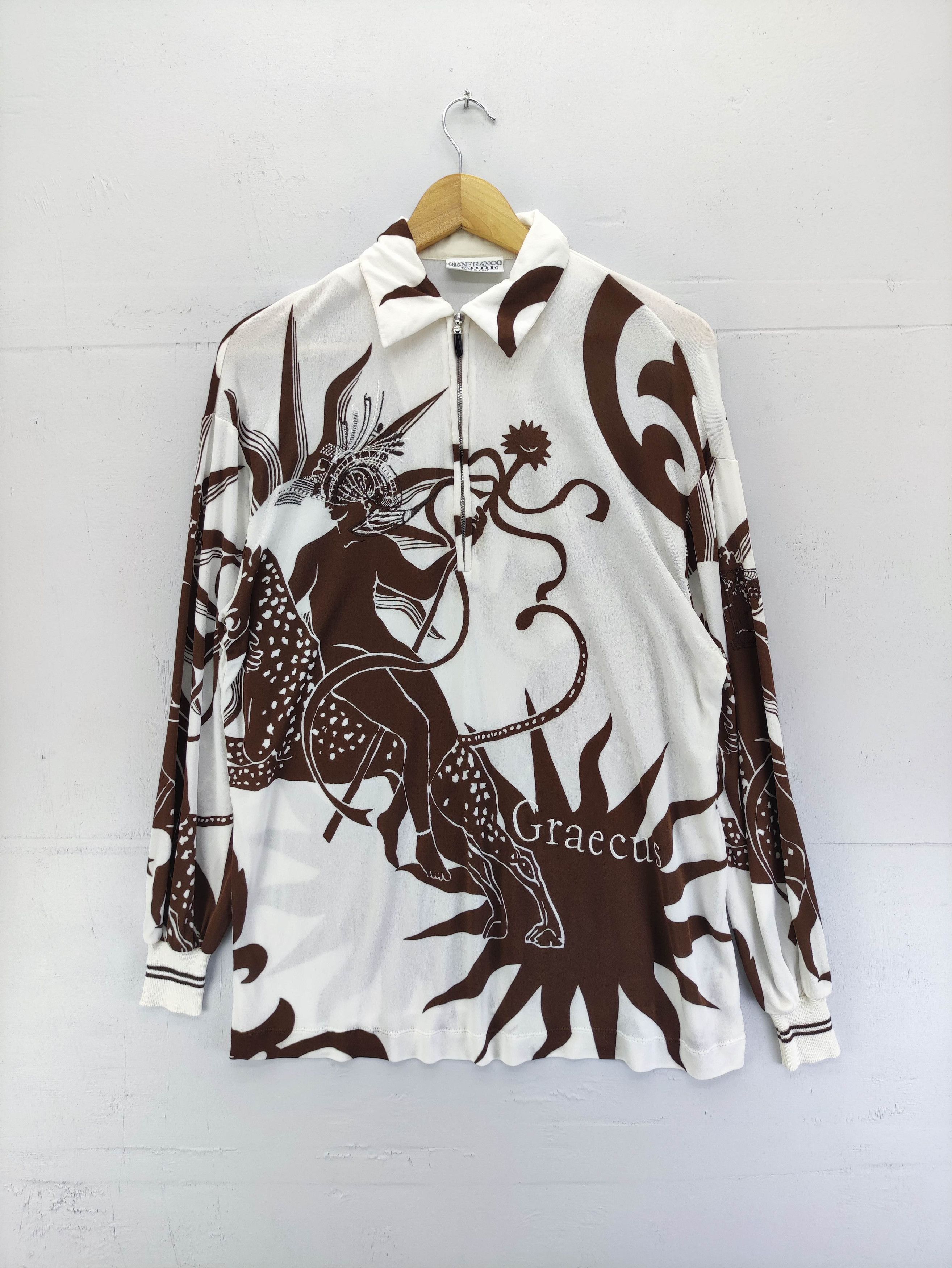 Gianfranco Ferre Vintage Gianfranco Shirt Full Print Half Zipper Size US L / EU 52-54 / 3 - 1 Thumbnail