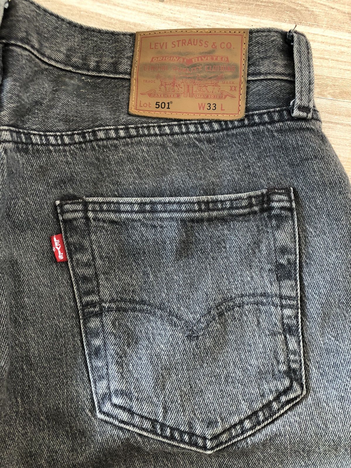 Levi's Levi’s 501 W33 Short Jeans Straight Grey Gray Shorts Denim Size US 33 - 3 Thumbnail