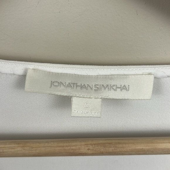 Jonathan Simkhai JONATHAN SIMKHAI ivory V neck satin pull over Size S / US 4 / IT 40 - 3 Thumbnail