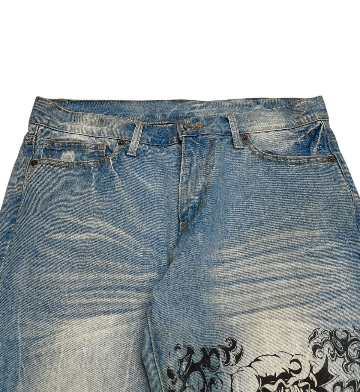If Six Was Nine Rare Design Vintage Japanese Brand Art Jeans 1990s Size US 33 - 3 Thumbnail