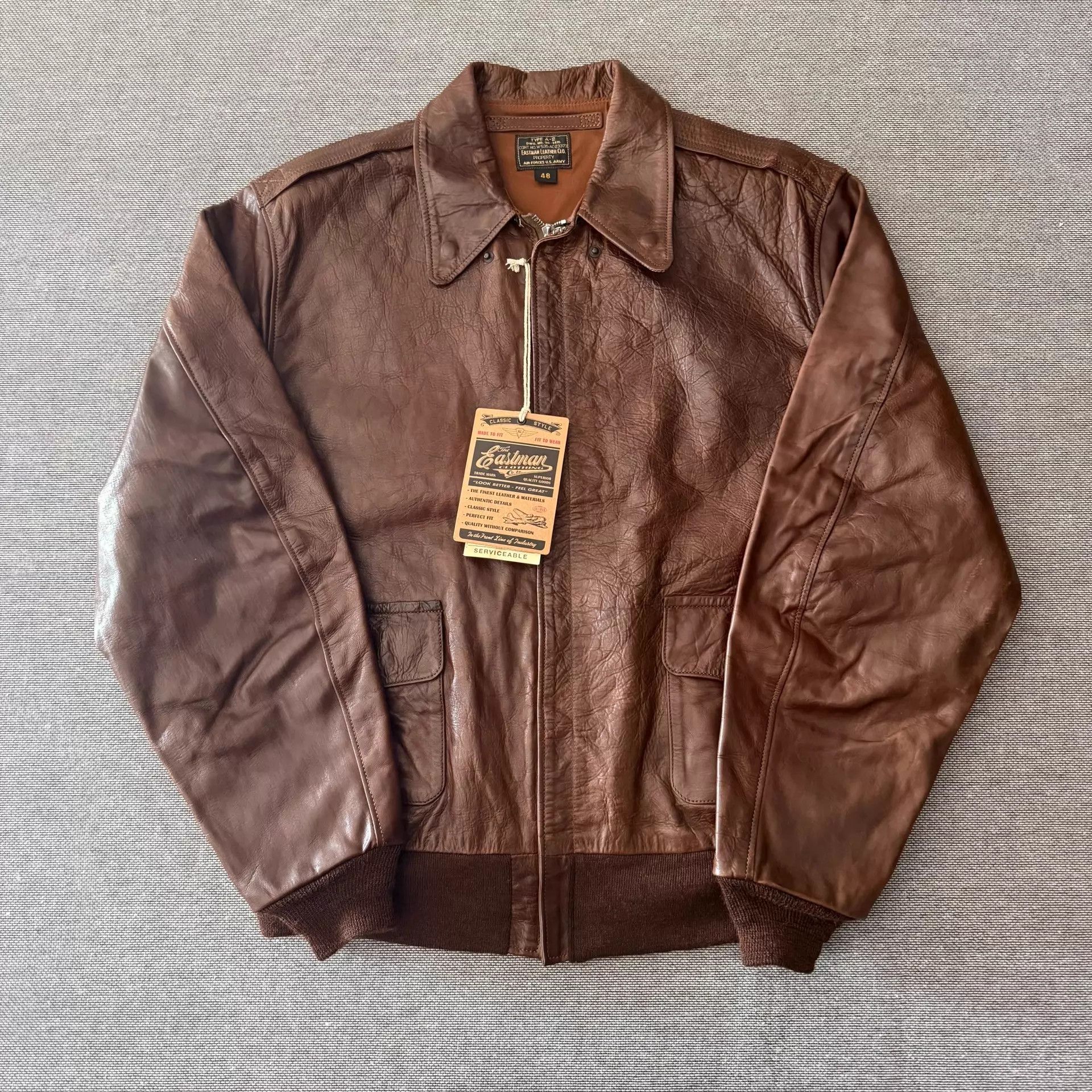 Eastman Leather Clothing Eastman Leather Vegan Horsehide A2 Jacket Brn 48 Size US M / EU 48-50 / 2 - 1 Thumbnail