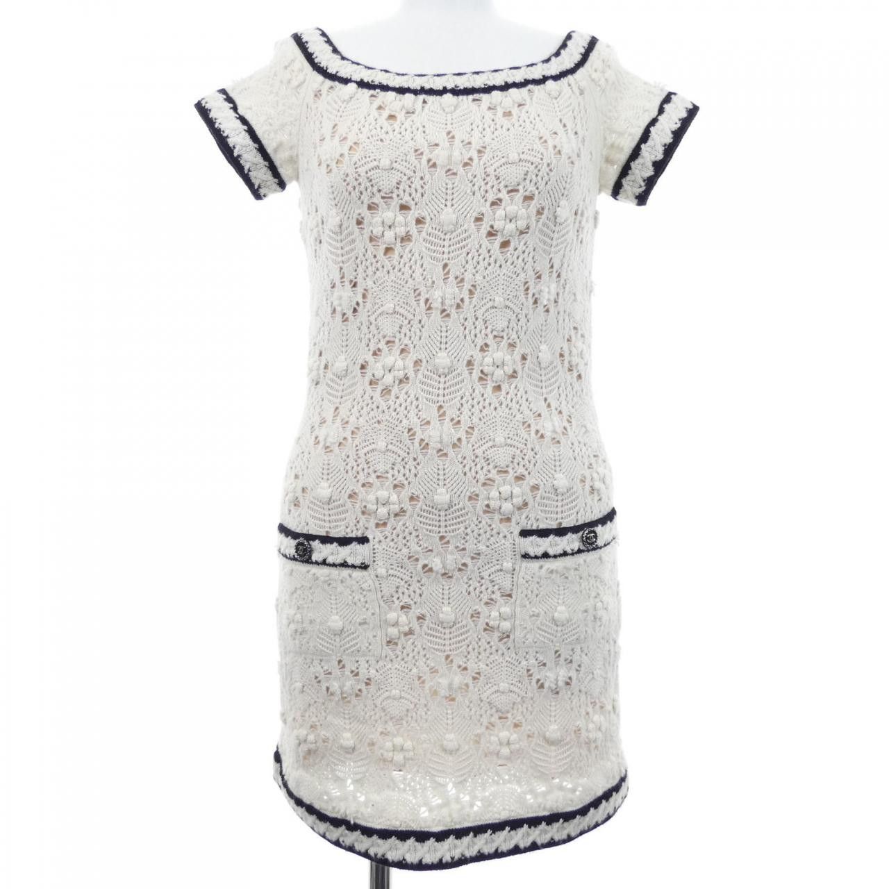 Chanel Chanel Chanel Dress 100% Cashmere Dress Textile Dresses P72132K10340 22C DUTY FREE for USA Size ONE SIZE - 1 Thumbnail