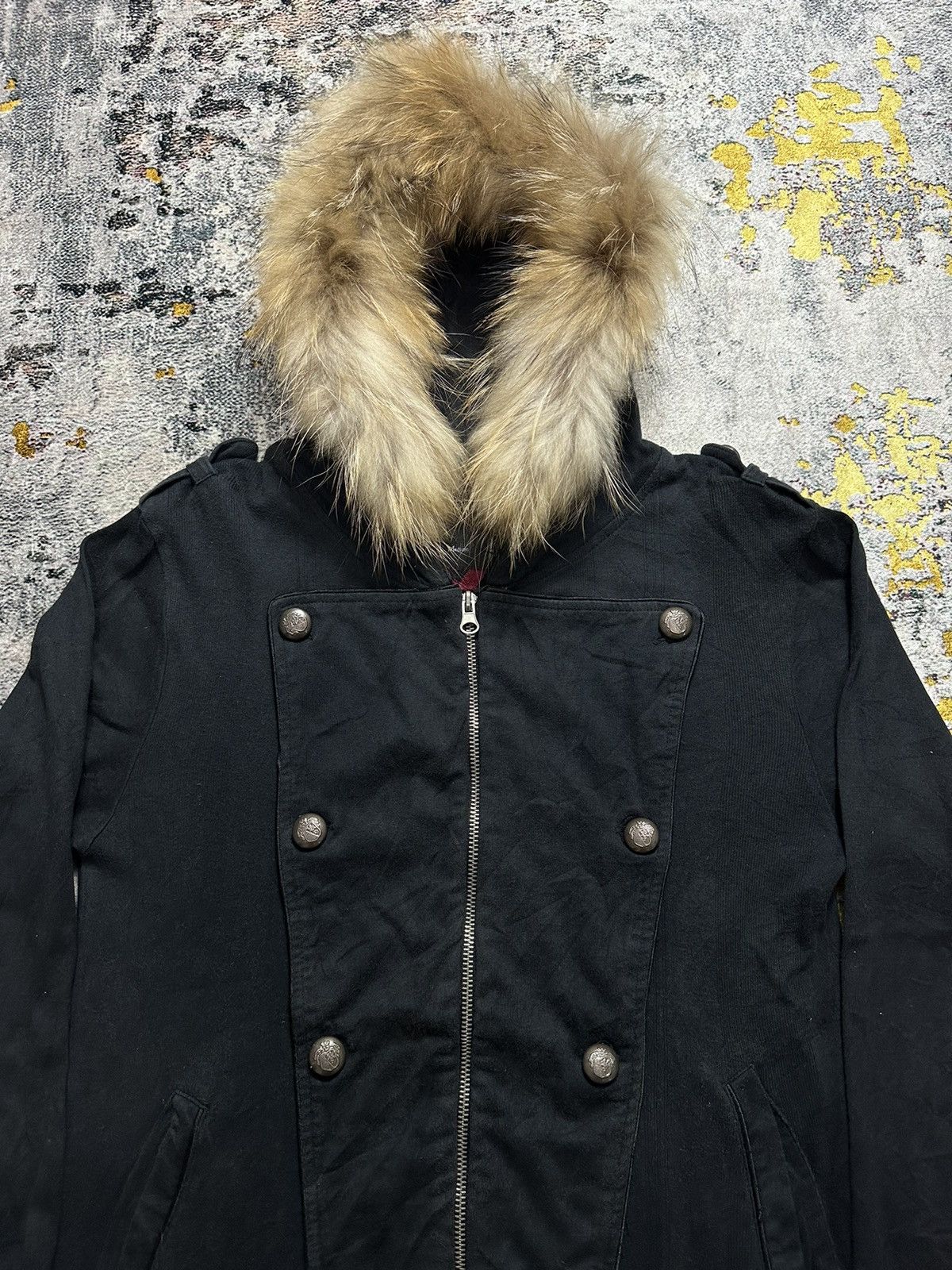 14th Addiction JAPANESE QUASH BIG STUDDED FUR JACKET HOODIE GOA LGB STYLE Size US M / EU 48-50 / 2 - 2 Thumbnail