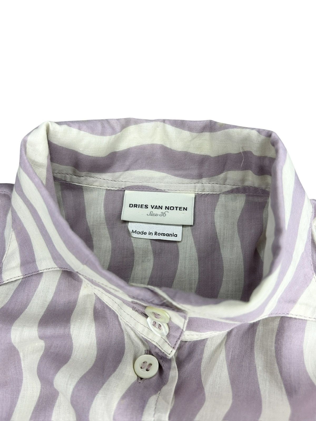 Dries Van Noten 00s Patterned Button Up Shirt Size XS / US 0-2 / IT 36-38 - 3 Thumbnail